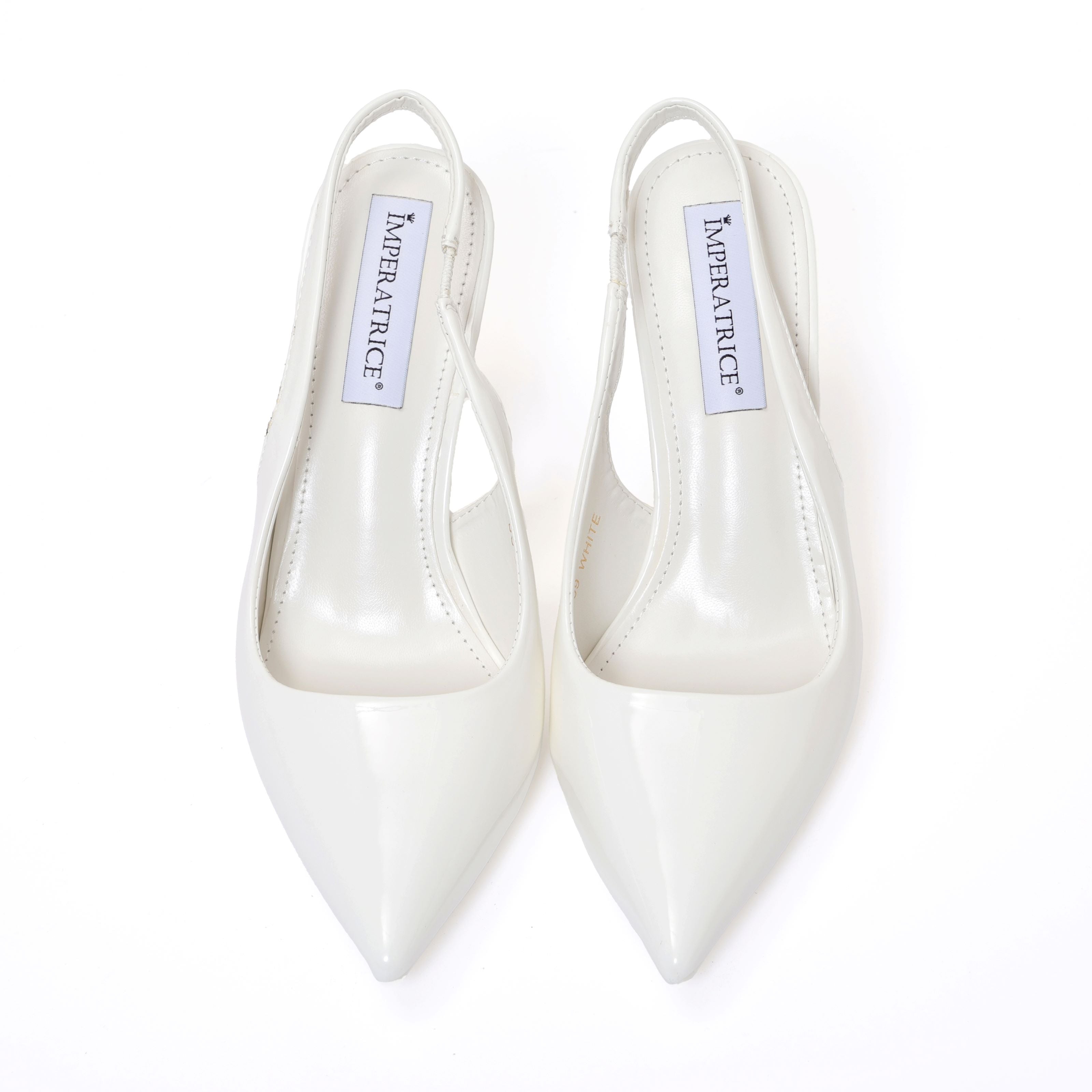 Dècolletè slingback in simil pelle verniciata con tacco a rocchetto tondo- Art.BO209