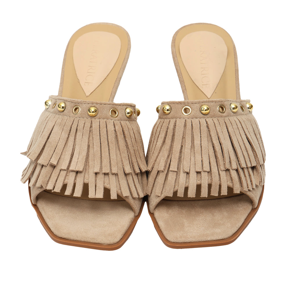 Sandali frange  - tacco 7,0 cm -Art.CL527
