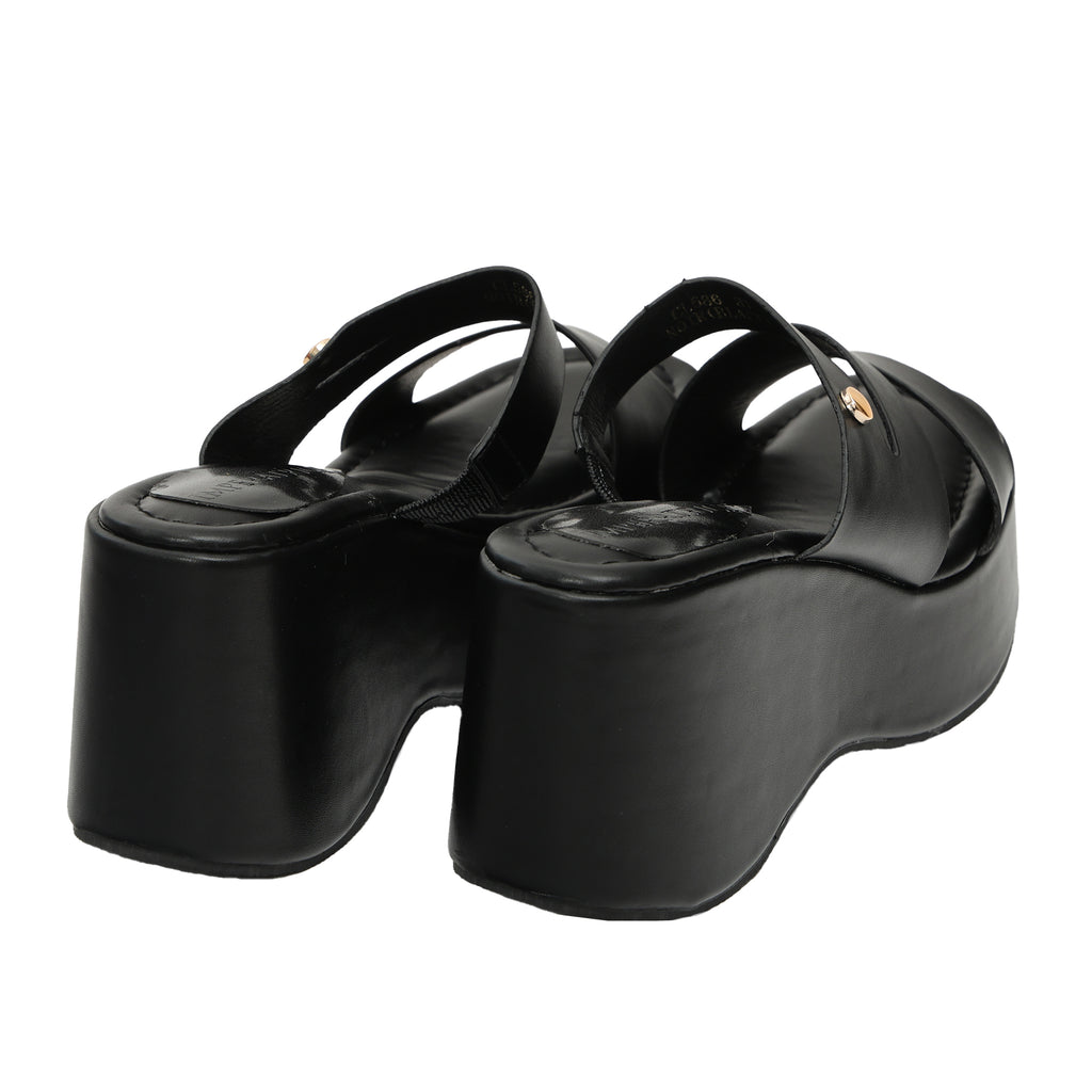 Ciabatta con zeppa - tacco 9,0 cm - plateaux 4,0 cm -Art.CL586