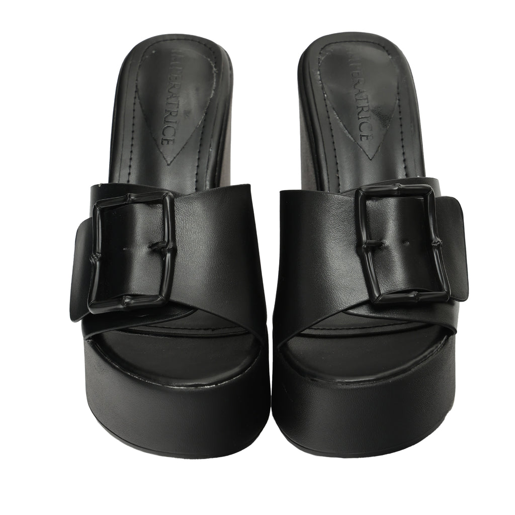 Ciabatta con zeppa - tacco 12,5 cm - plateaux 4,5 cm -Art.CL520