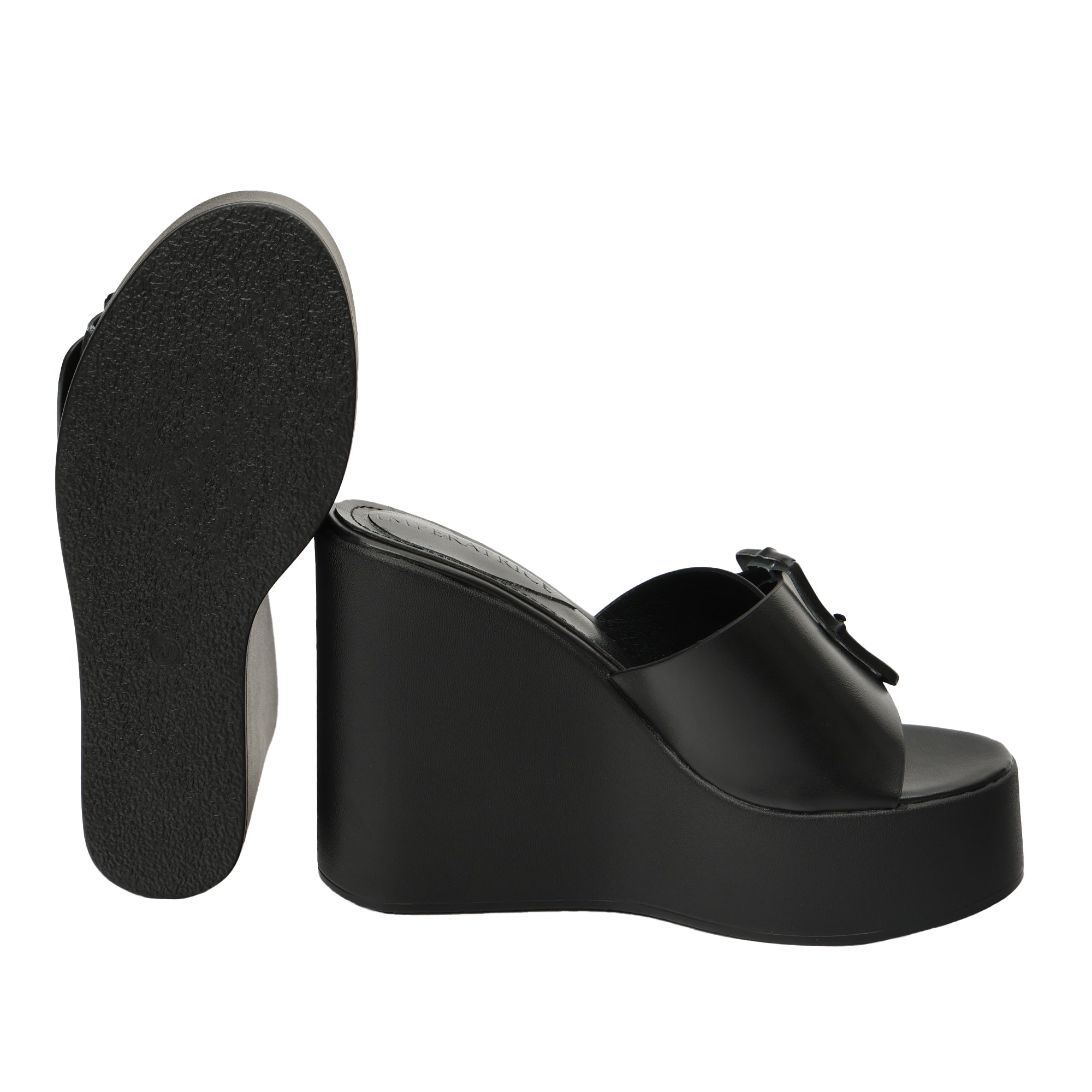 Ciabatta con zeppa - tacco 12,5 cm - plateaux 4,5 cm -Art.CL520