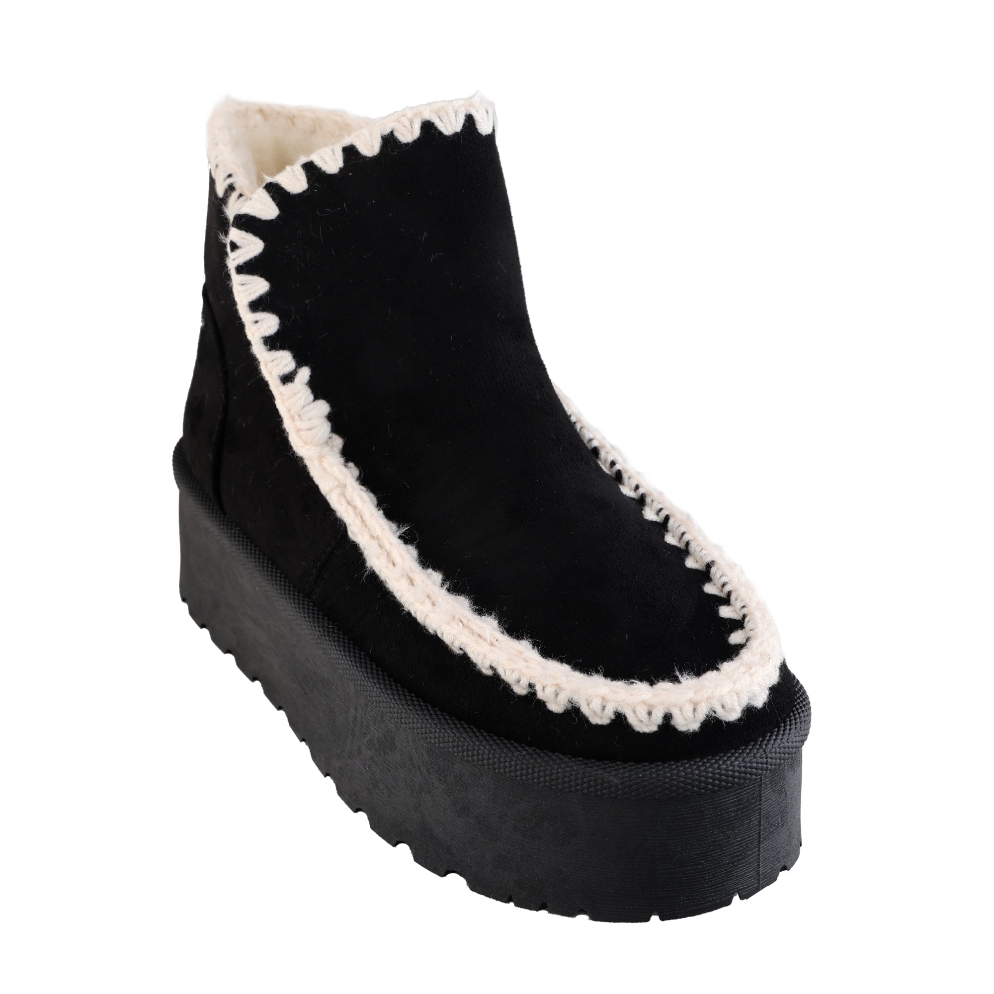 Stivaletti imbottiti in simil camoscio con platform- Art.77720