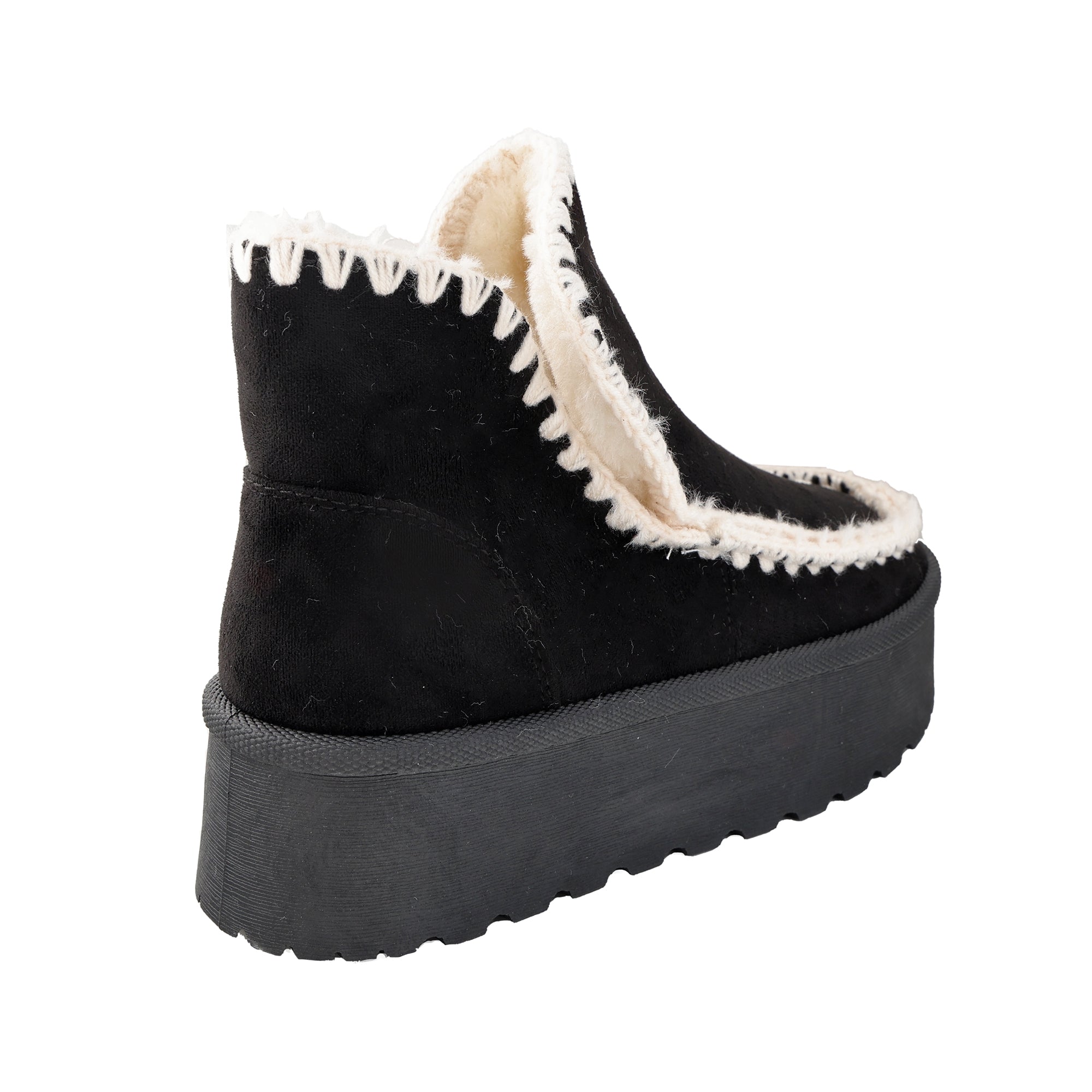 Stivaletti imbottiti in simil camoscio con platform- Art.77720