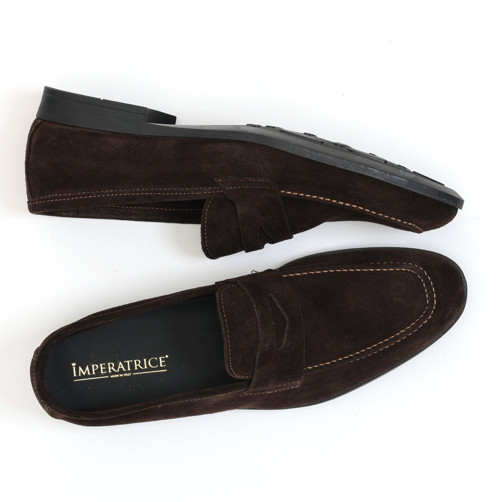 Mocassino con benda in morbidissima pelle scamosciata -Art.75BENDAFDOFOMMACAMOSCIO