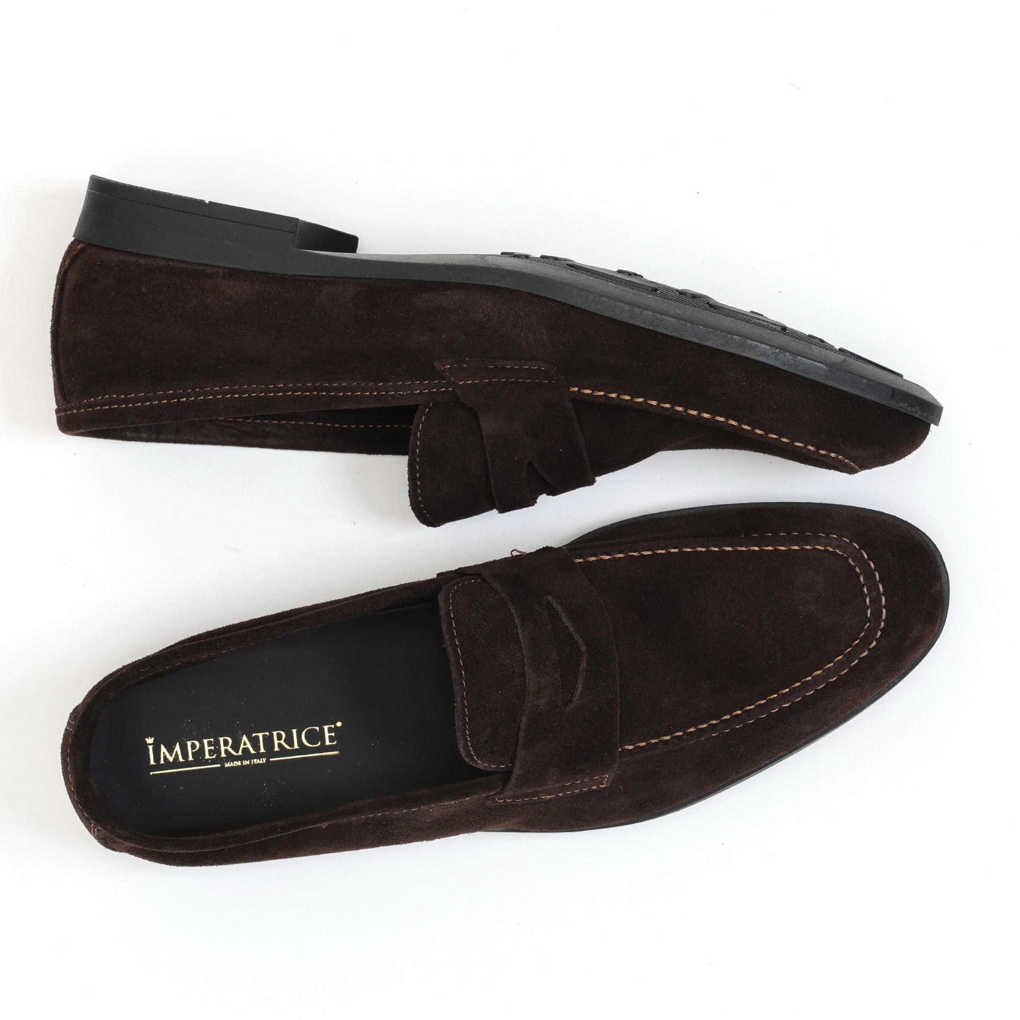 Mocassino con benda in morbidissima pelle scamosciata -Art.75BENDAFDOFOMMACAMOSCIO