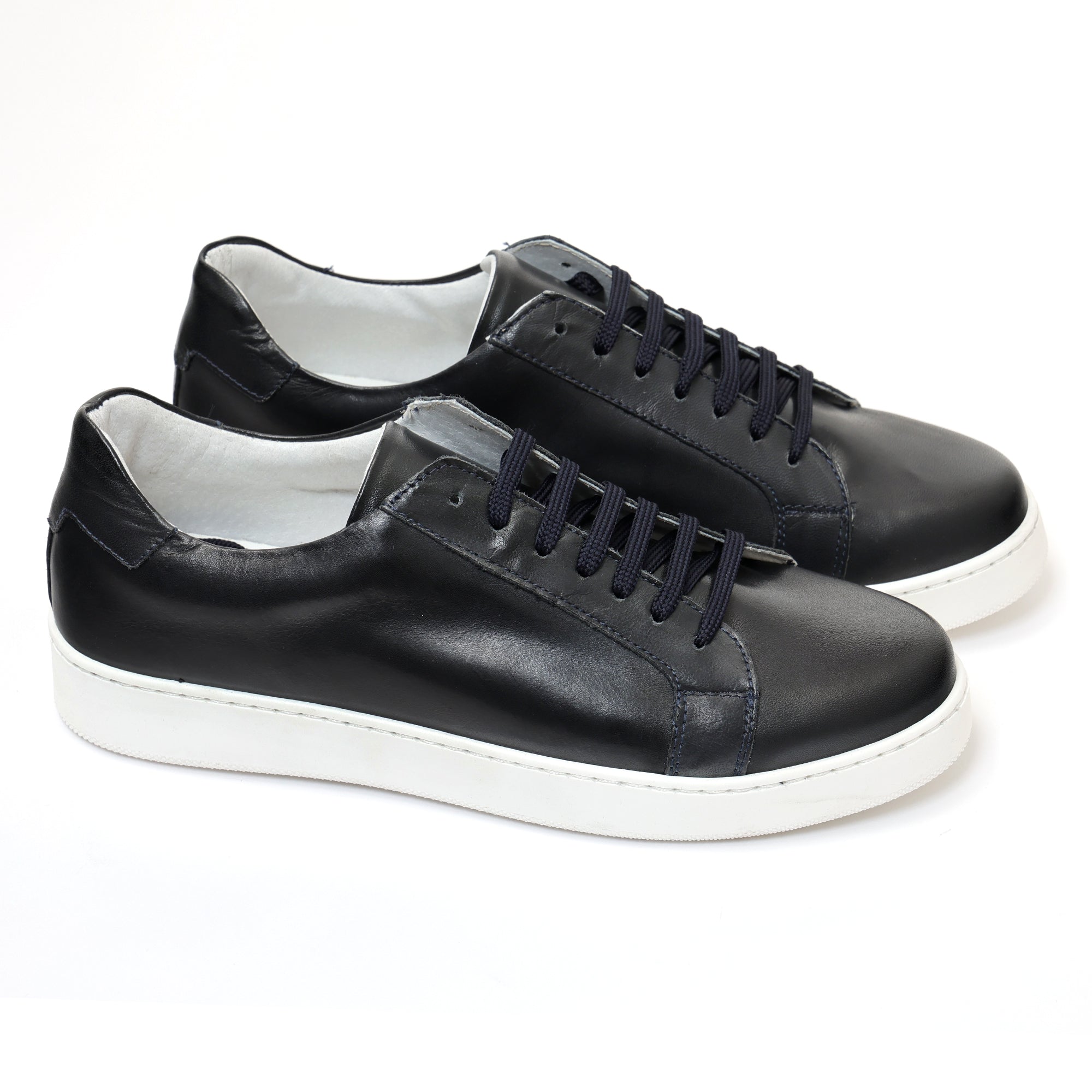 Sneakers stringate in pelle di vitello-Art.F18FDOGOMMAVITELLO