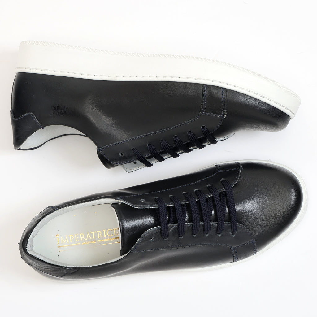 Sneakers stringate in pelle di vitello-Art.F18FDOGOMMAVITELLO