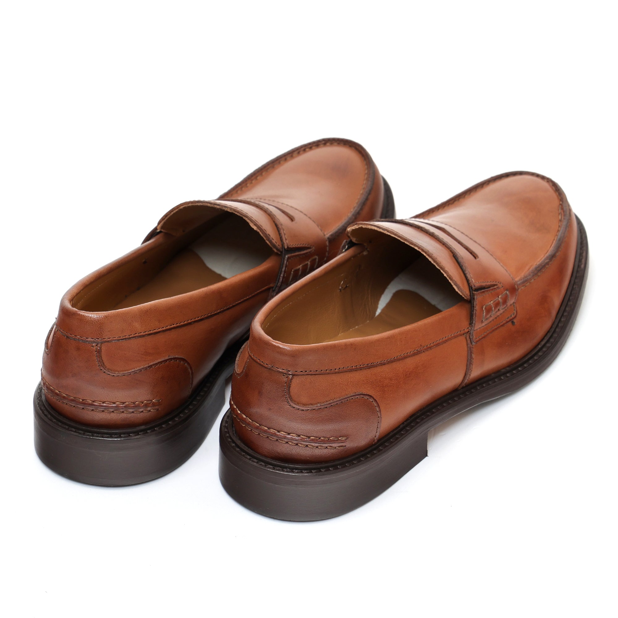 Mocassino con benda in pelle crust con fondo in cuoio antiscivolo-Art.805EFDOCUOIOCRUST