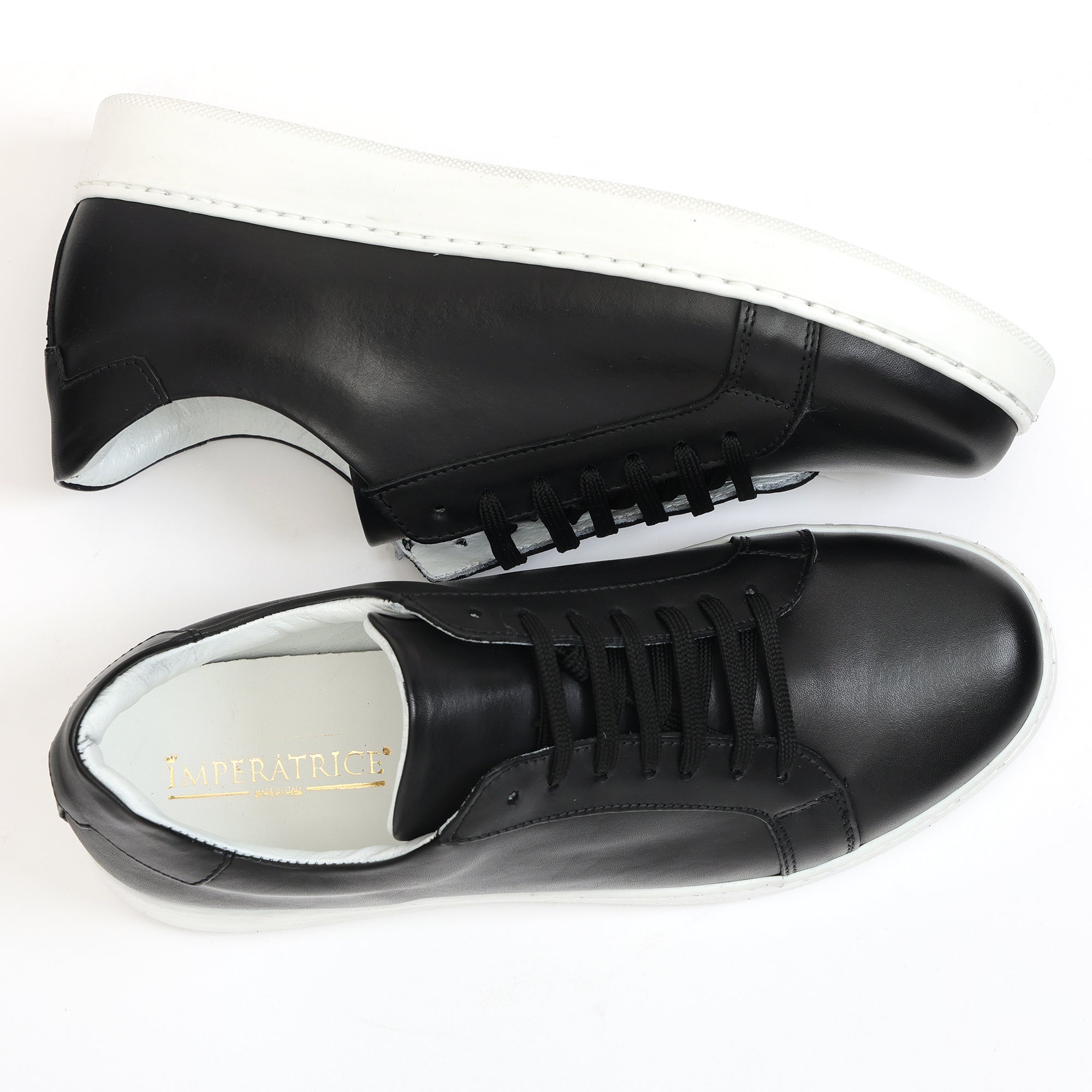 Sneakers stringate in pelle di vitello-Art.F18FDOGOMMAVITELLO