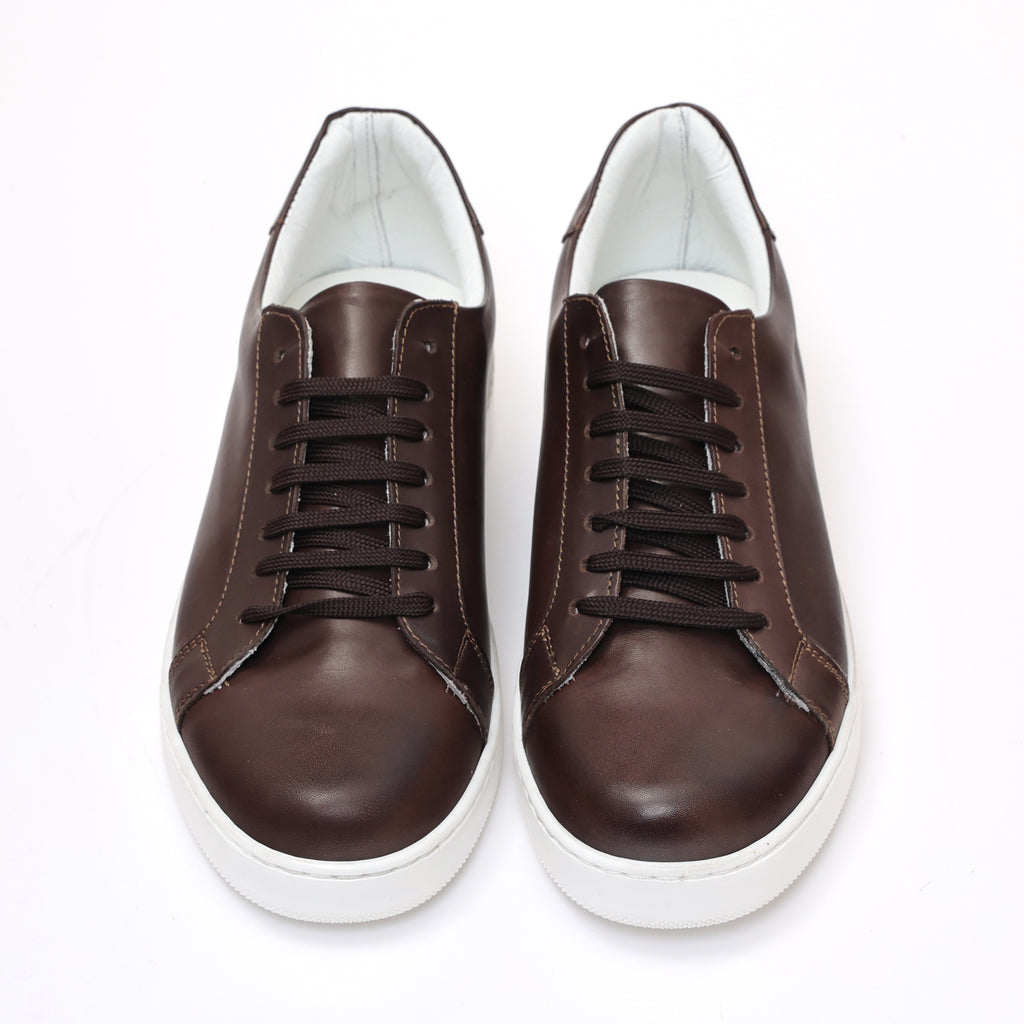 Sneakers stringate in pelle di vitello-Art.F18FDOGOMMAVITELLO