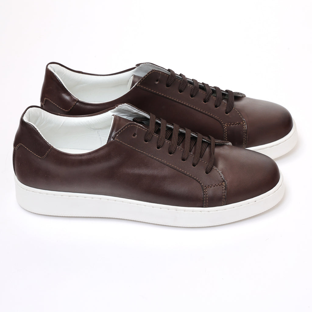 Sneakers stringate in pelle di vitello-Art.F18FDOGOMMAVITELLO