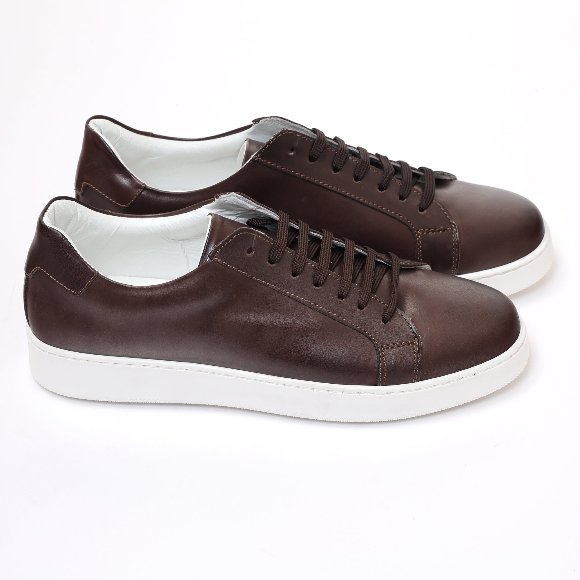 Sneakers stringate in pelle di vitello-Art.F18FDOGOMMAVITELLO