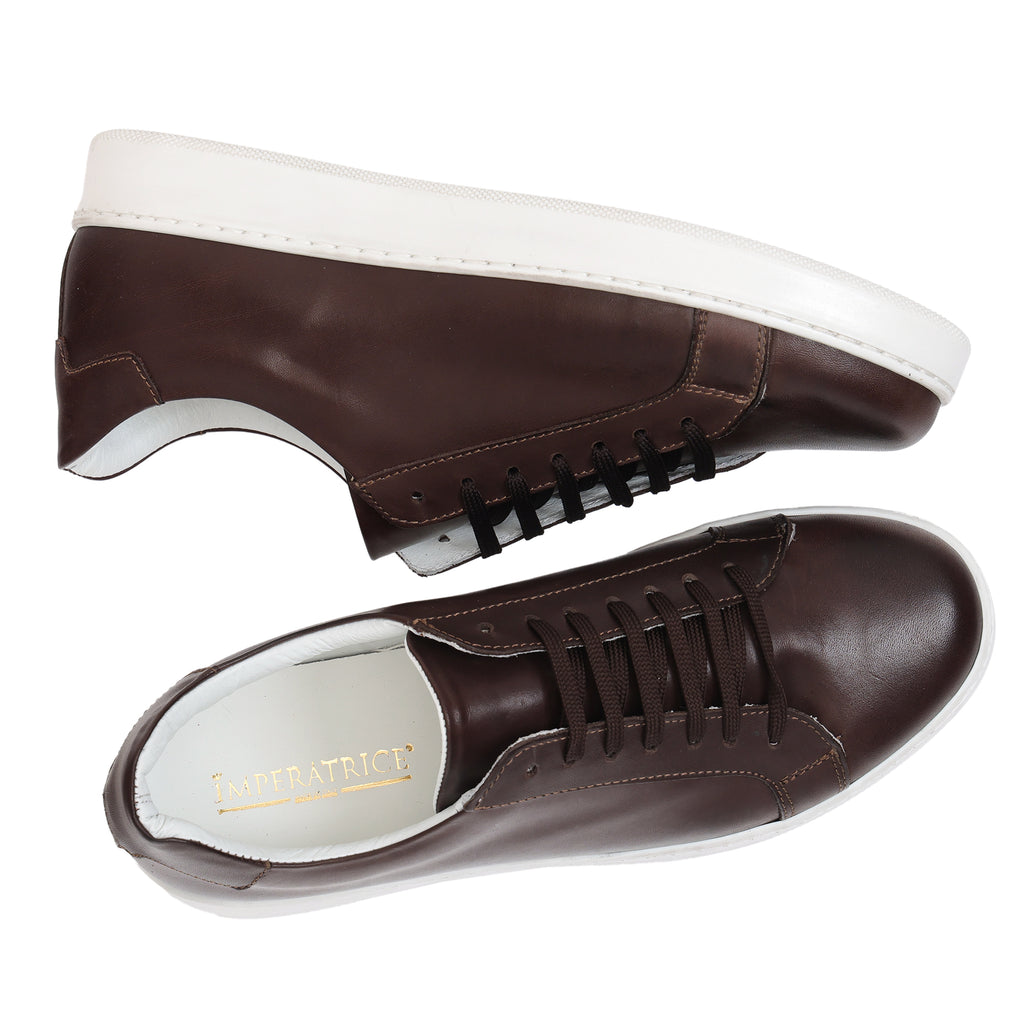 Sneakers stringate in pelle di vitello-Art.F18FDOGOMMAVITELLO