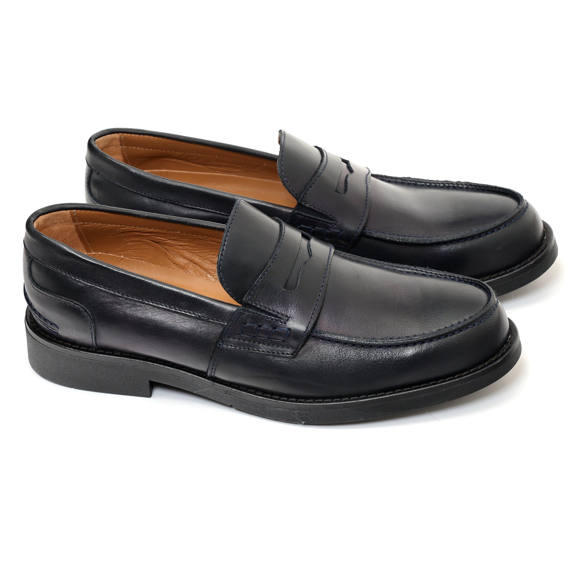 Mocassino con benda in pelle crust con fondo in gomma -Art.805EFDOGOMMACRUST