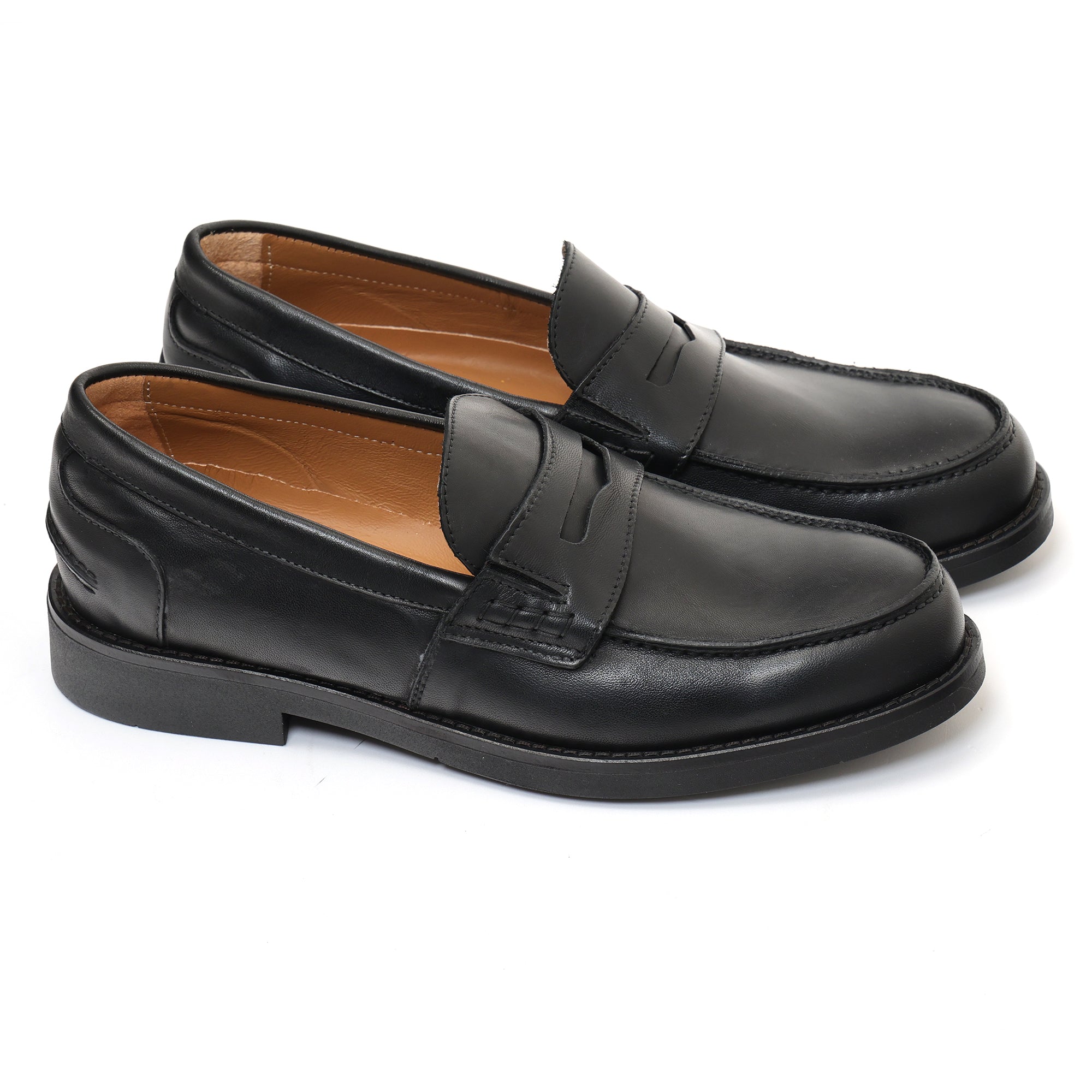 Mocassino con benda in pelle crust con fondo in gomma -Art.805EFDOGOMMACRUST