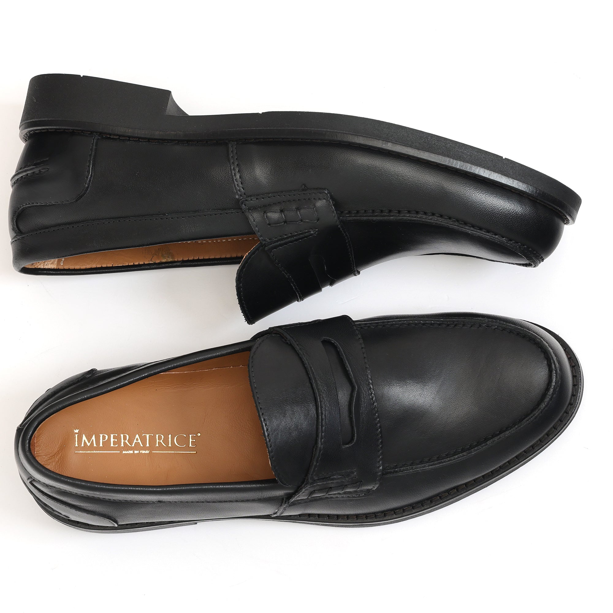 Mocassino con benda in pelle crust con fondo in gomma -Art.805EFDOGOMMACRUST