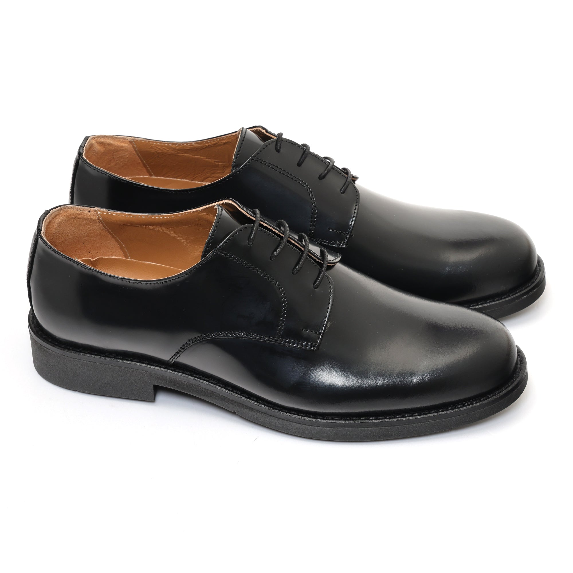 Derby stringate in pelle abrasivato con fondo in gomma -Art.301LFDOGOMMAABRASIVATO