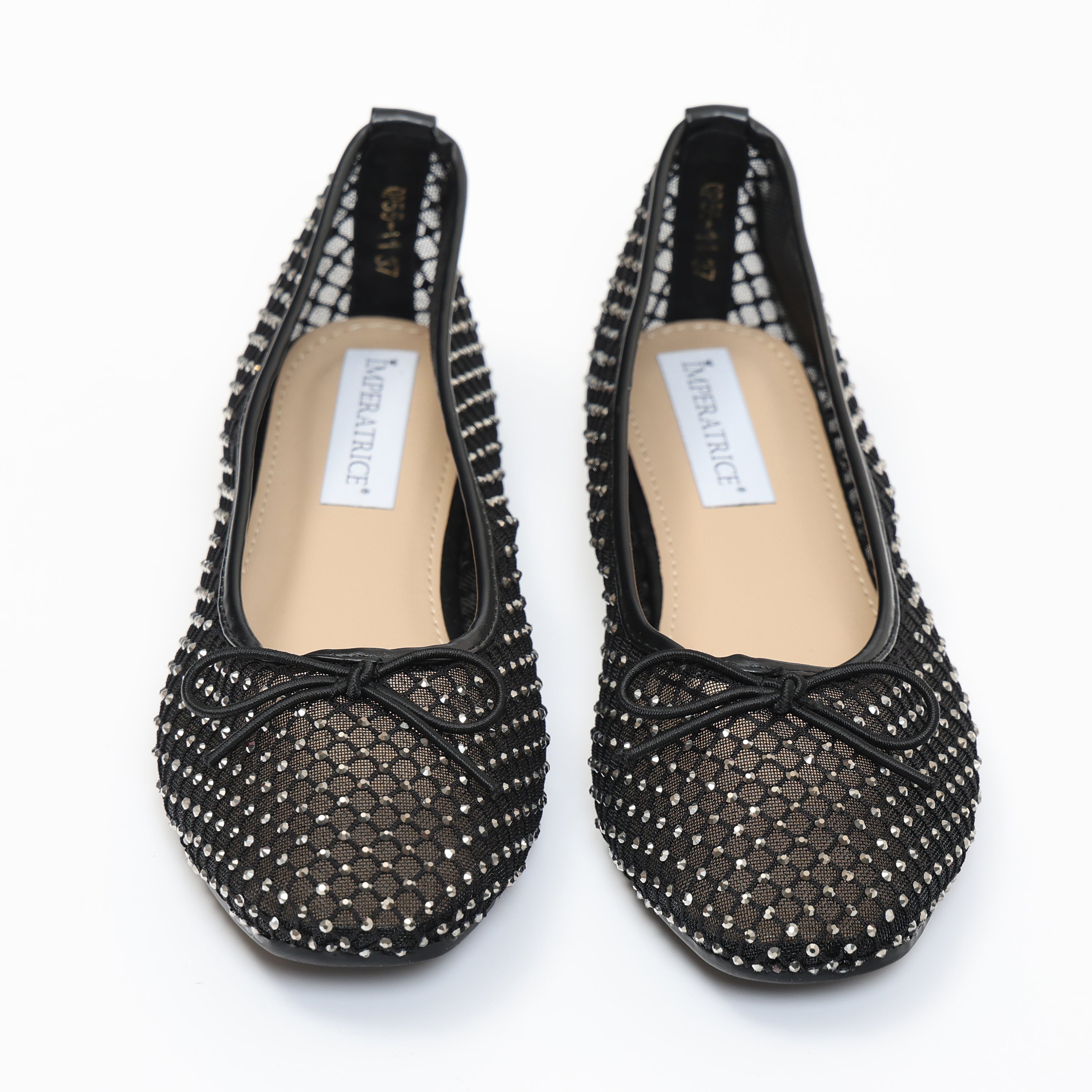 Ballerine in simil pelle traforate con strass- Art.QP5511