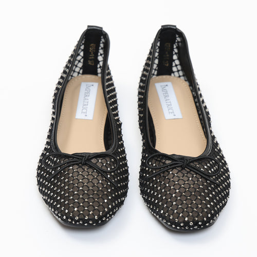 Ballerine in simil pelle traforate con strass- Art.QP5511