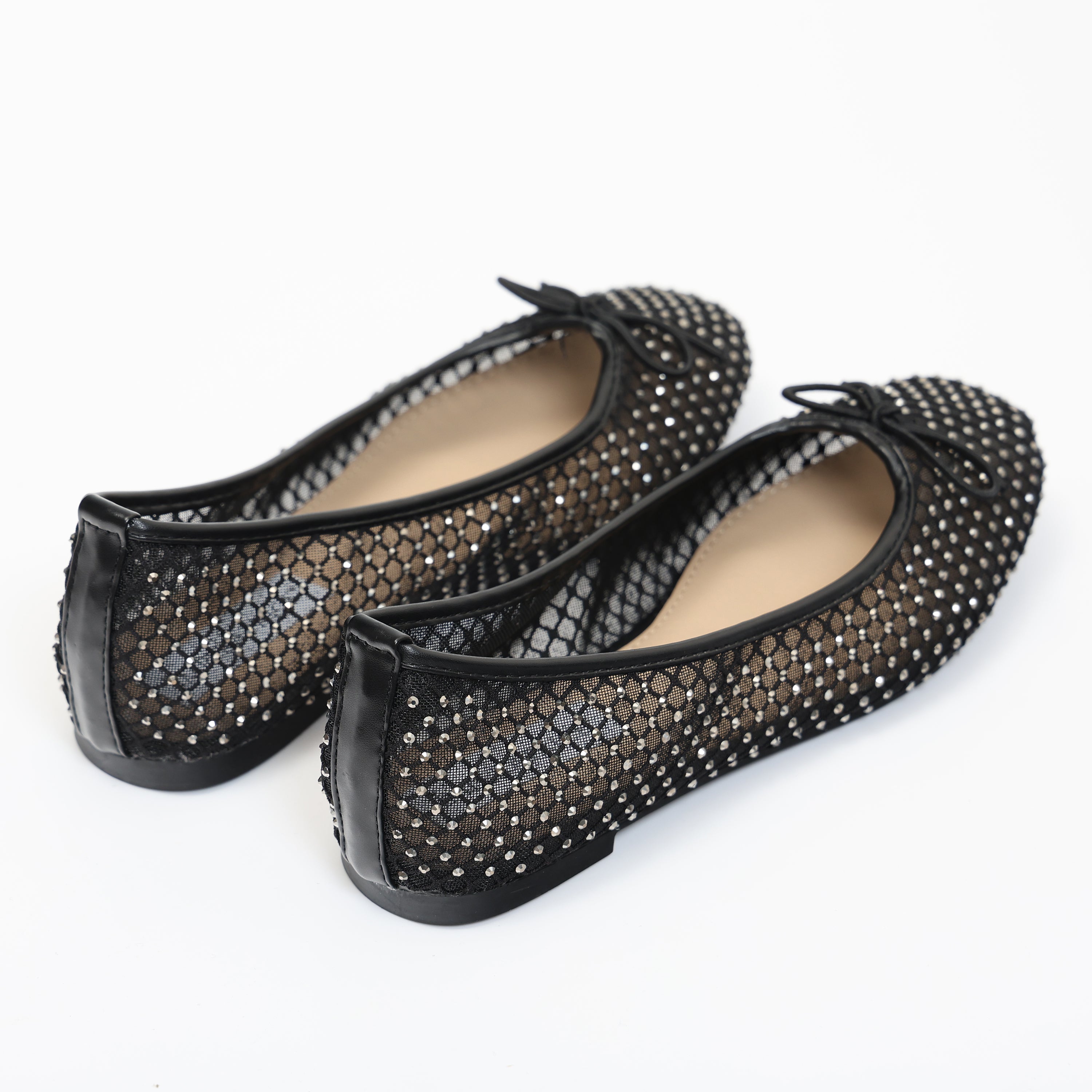 Ballerine in simil pelle traforate con strass- Art.QP5511