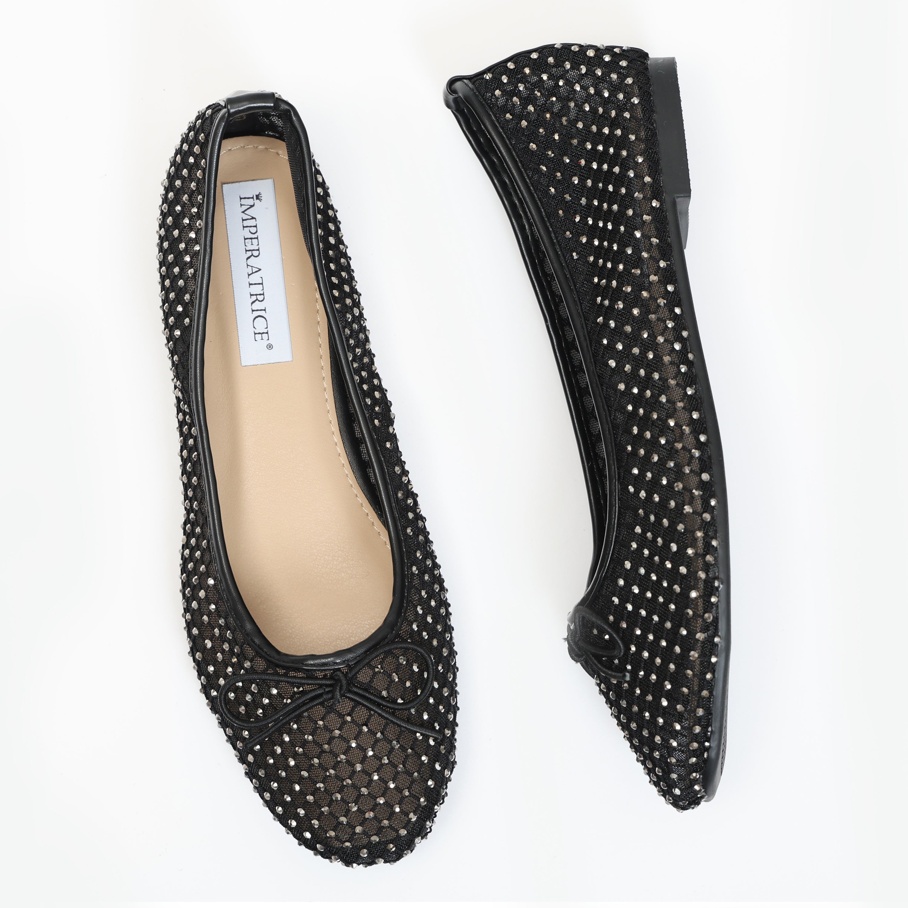 Ballerine in simil pelle traforate con strass- Art.QP5511