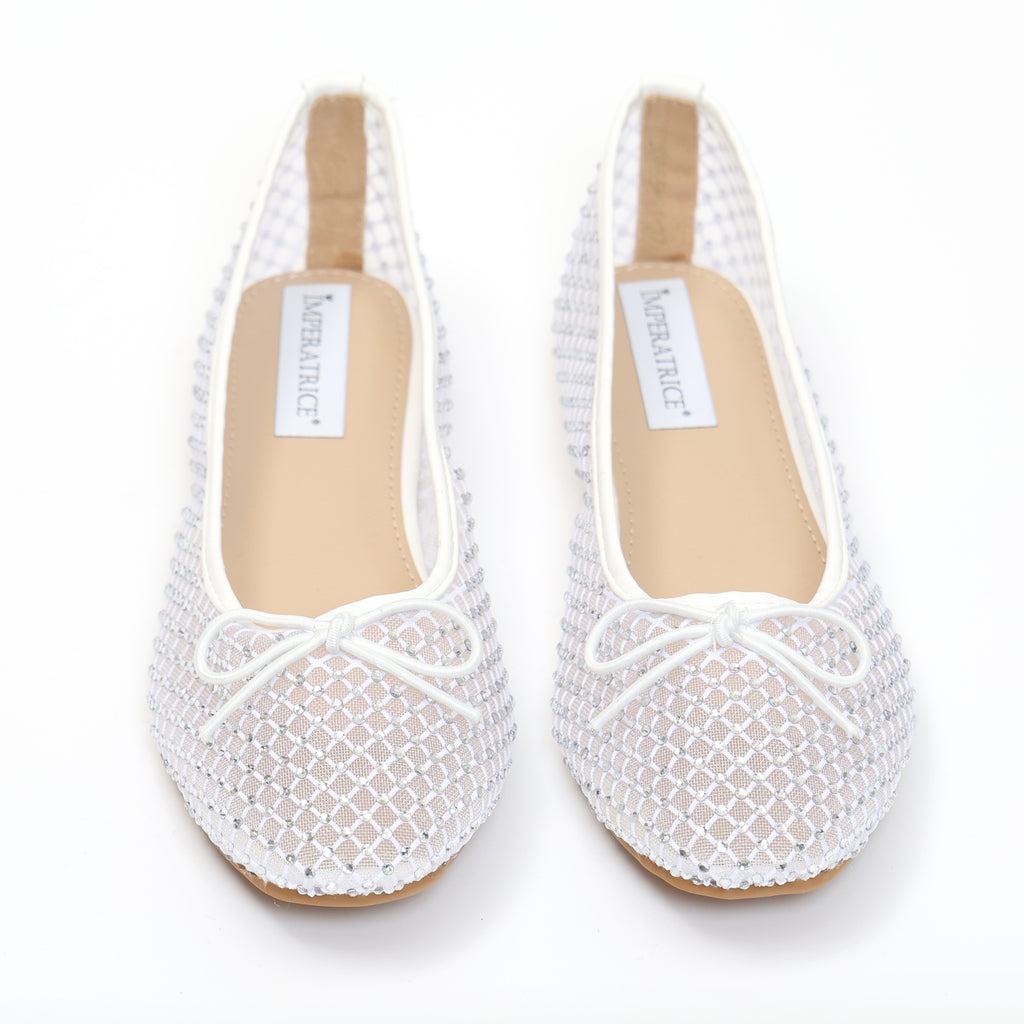 Ballerine in simil pelle traforate con strass- Art.QP5511