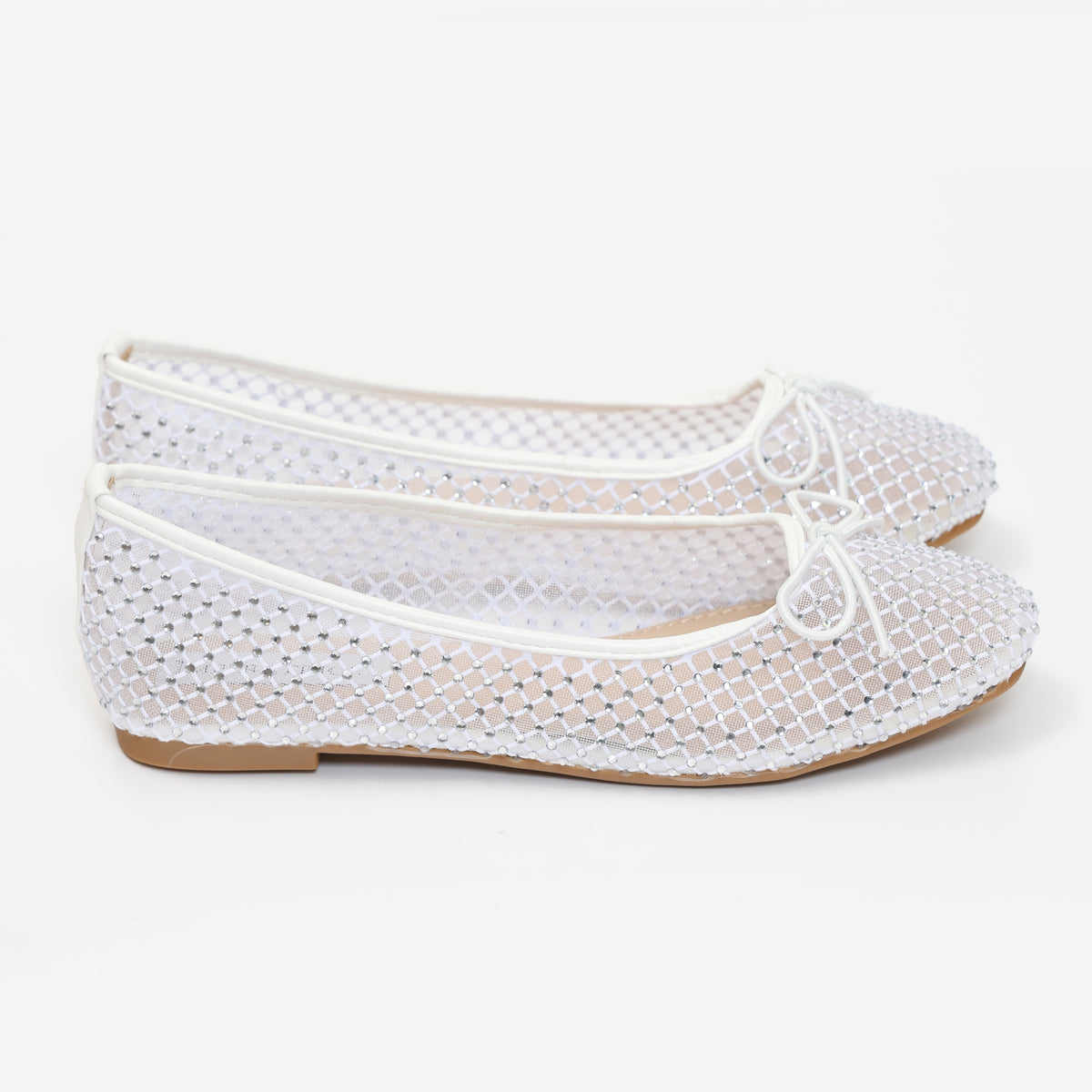 Ballerine in simil pelle traforate con strass- Art.QP5511