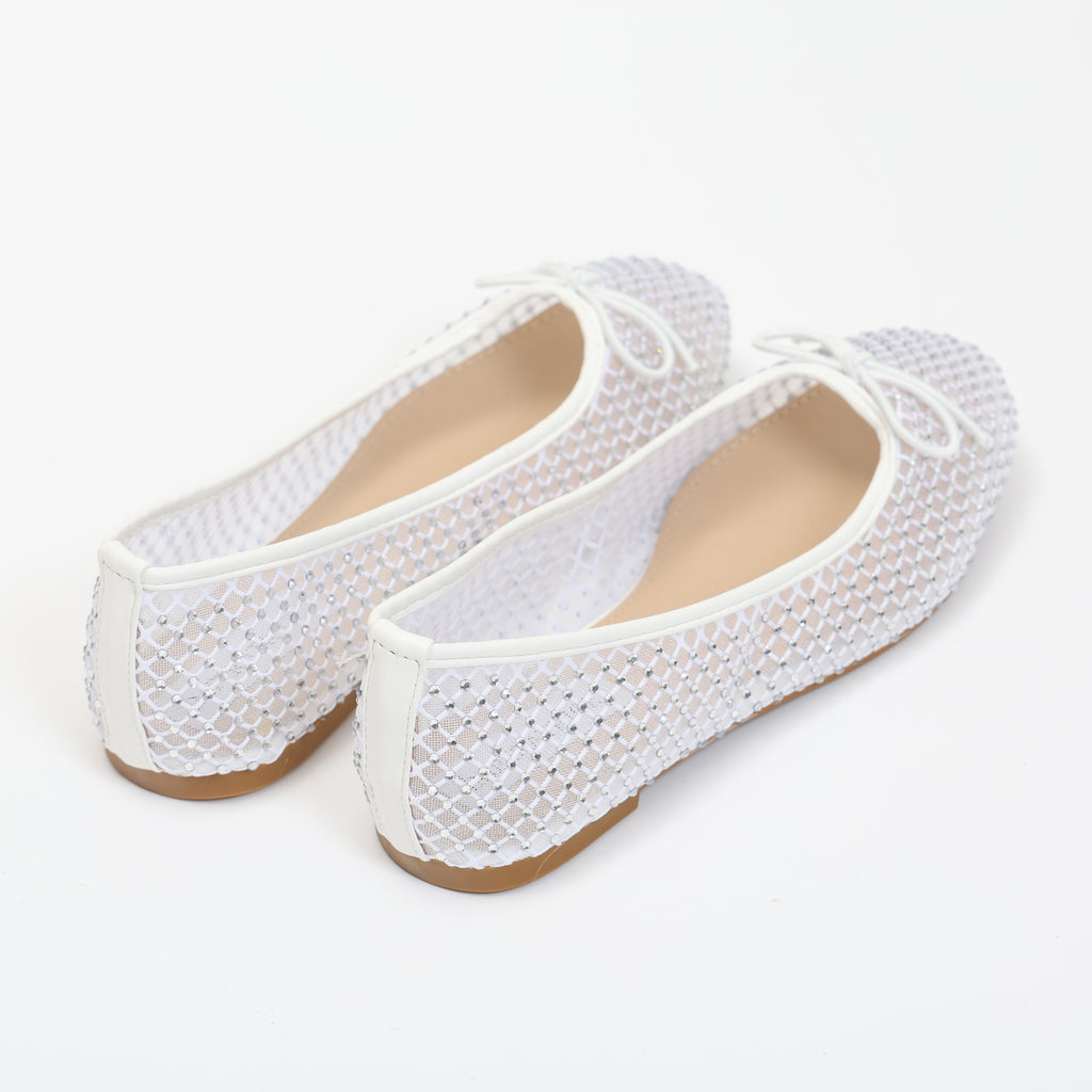 Ballerine in simil pelle traforate con strass- Art.QP5511