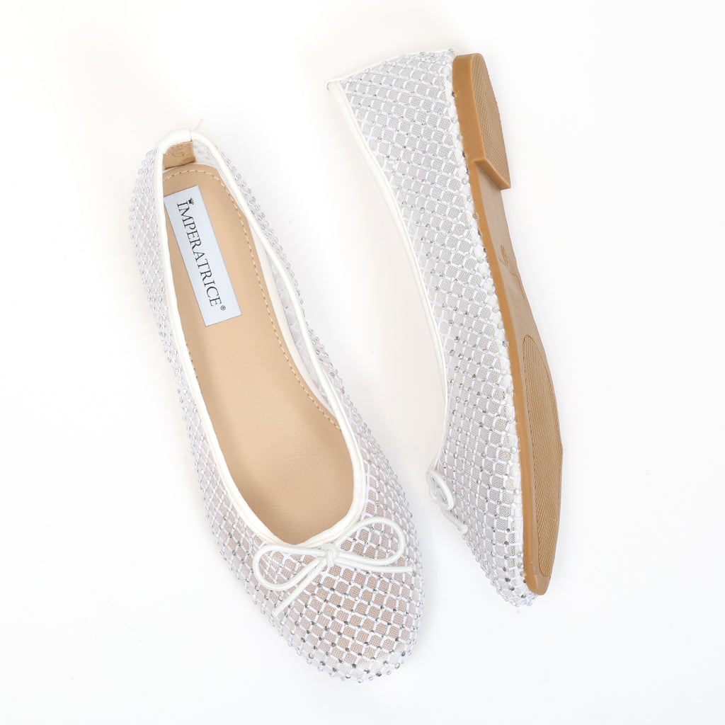 Ballerine in simil pelle traforate con strass- Art.QP5511