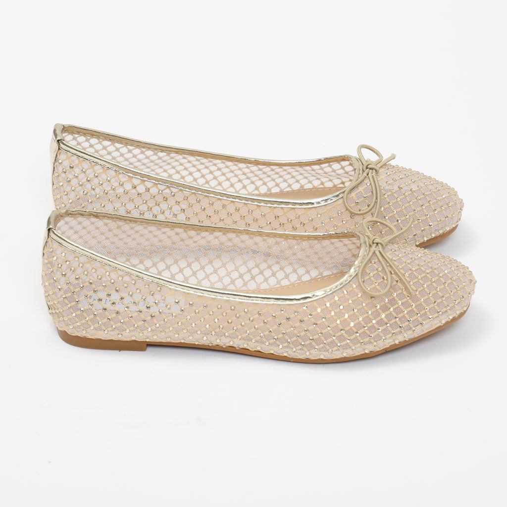 Ballerine in simil pelle traforate con strass- Art.QP5511