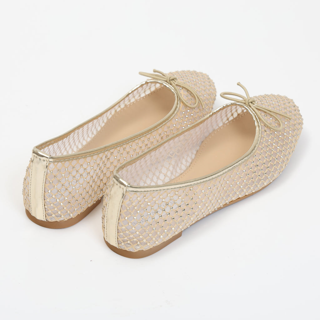Ballerine in simil pelle traforate con strass- Art.QP5511