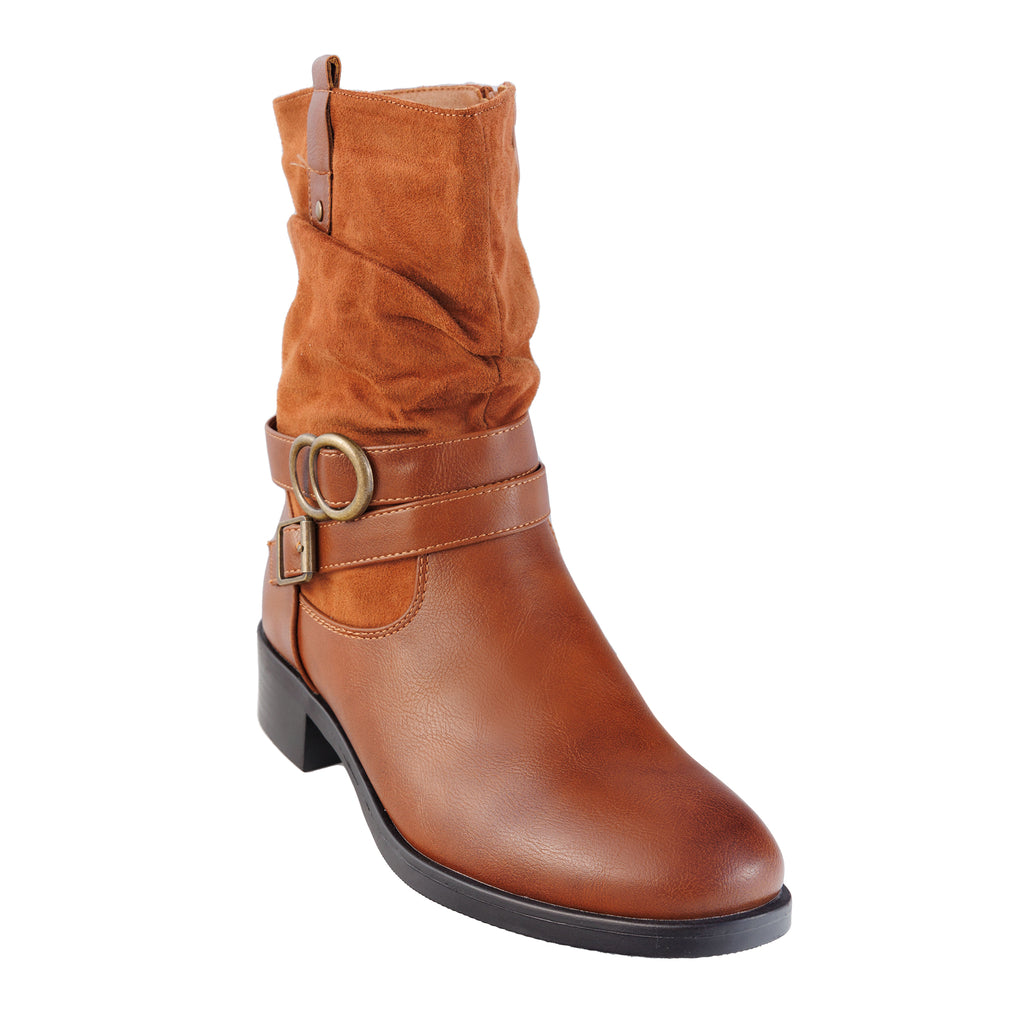 Stivaletti in simil pelle con gambale in camoscio- Art.CHC315