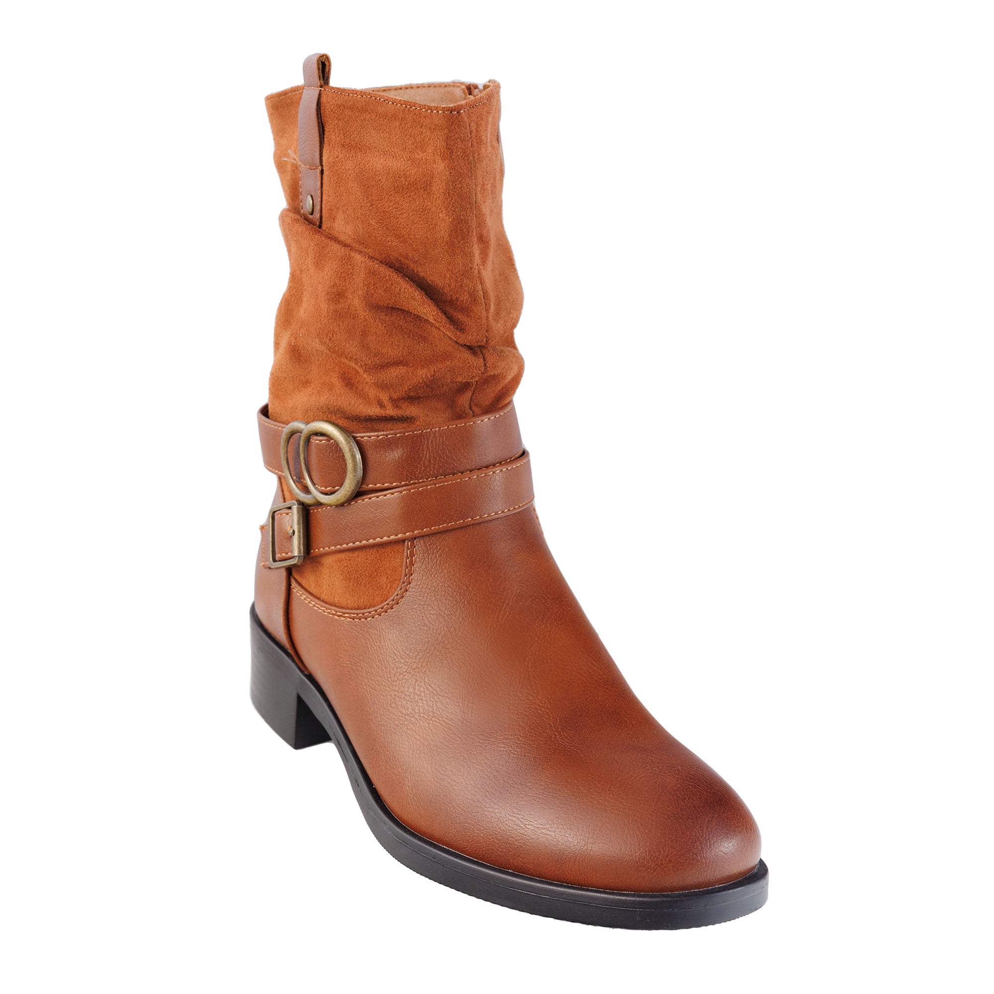 Stivaletti in simil pelle con gambale in camoscio- Art.CHC315