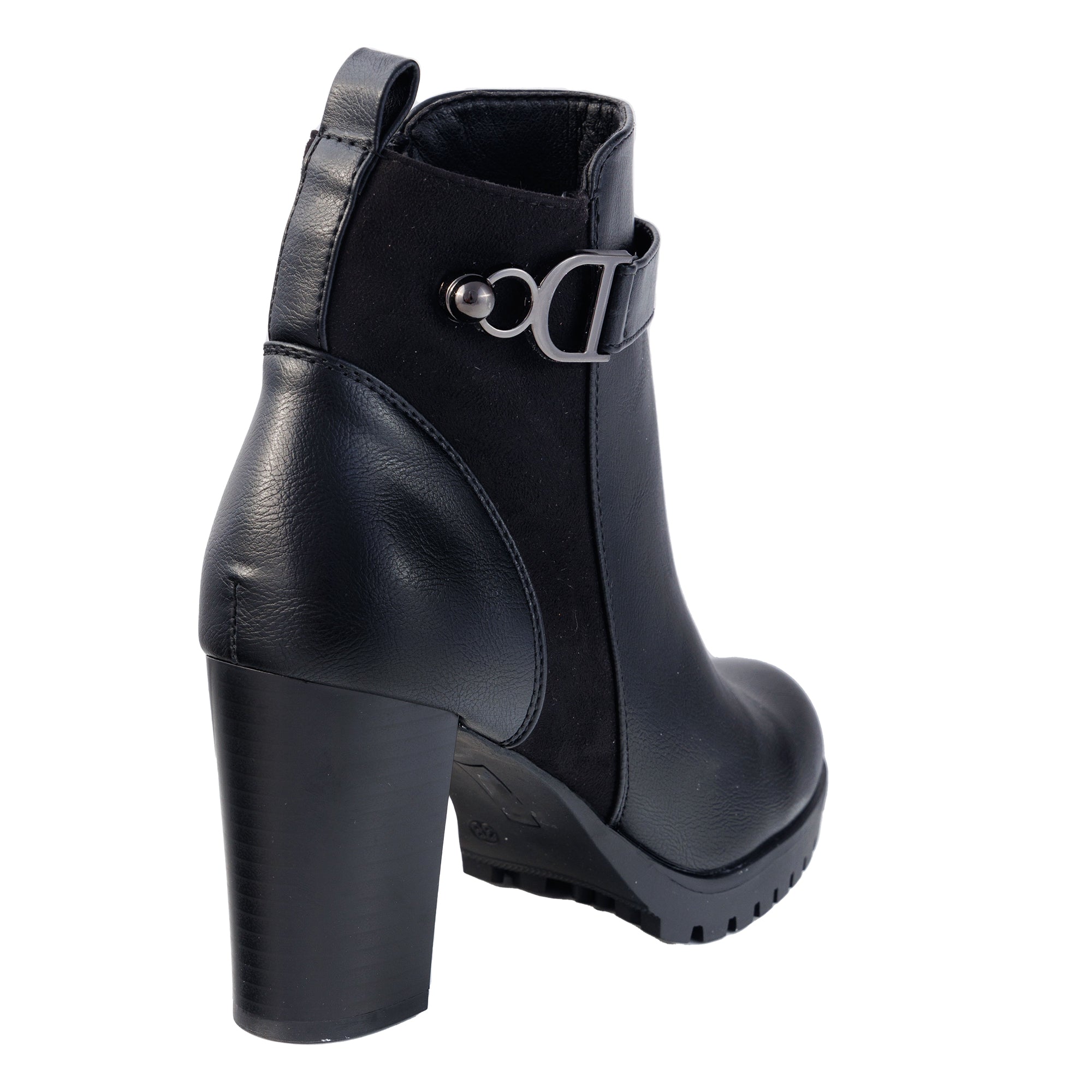 Tronchetti in simil pelle con tacco alto quadrato- Art.CHC311