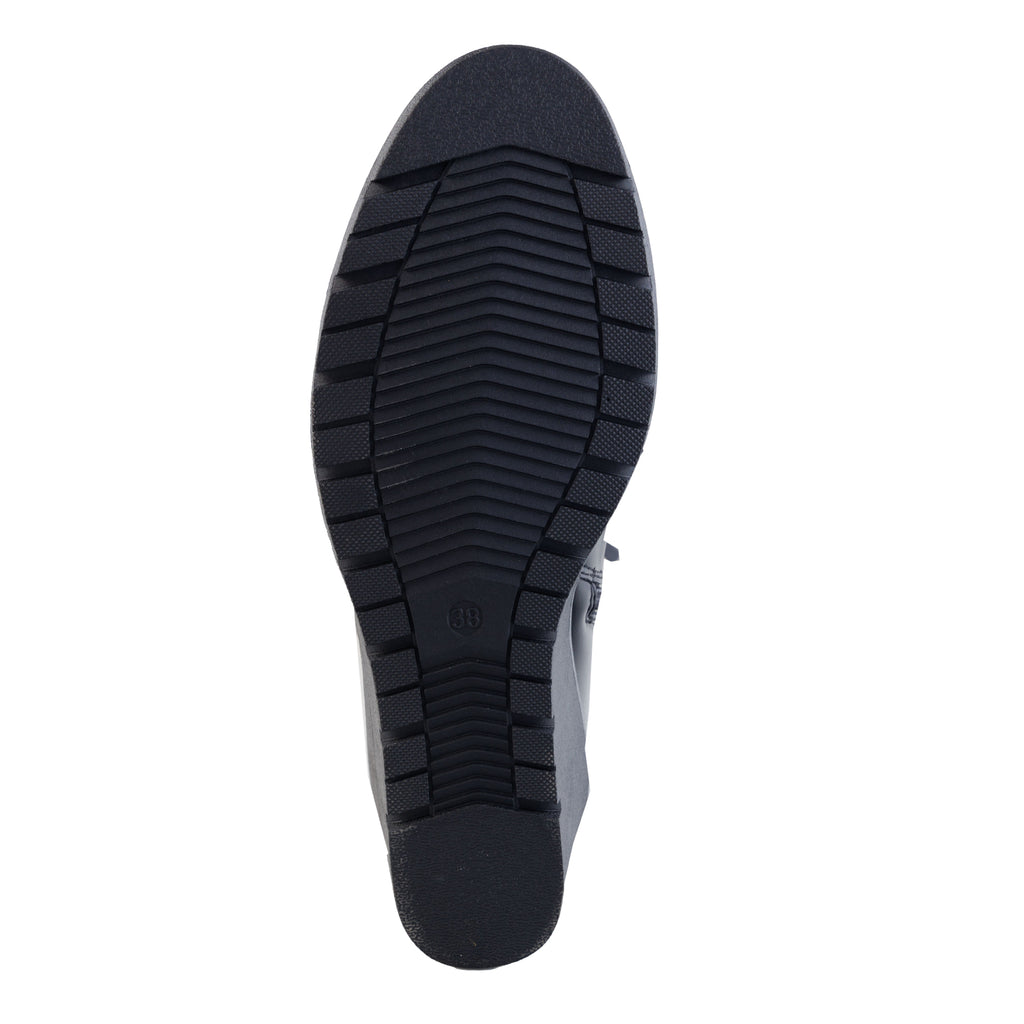 Stivali in simil pelle con zeppa e fascia elastica laterale- Art.CHC326