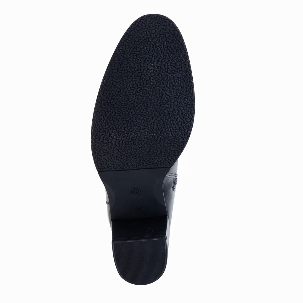 Stivali in simil pelle con tacco comodo e fascia elastica laterale- Art.CHC336