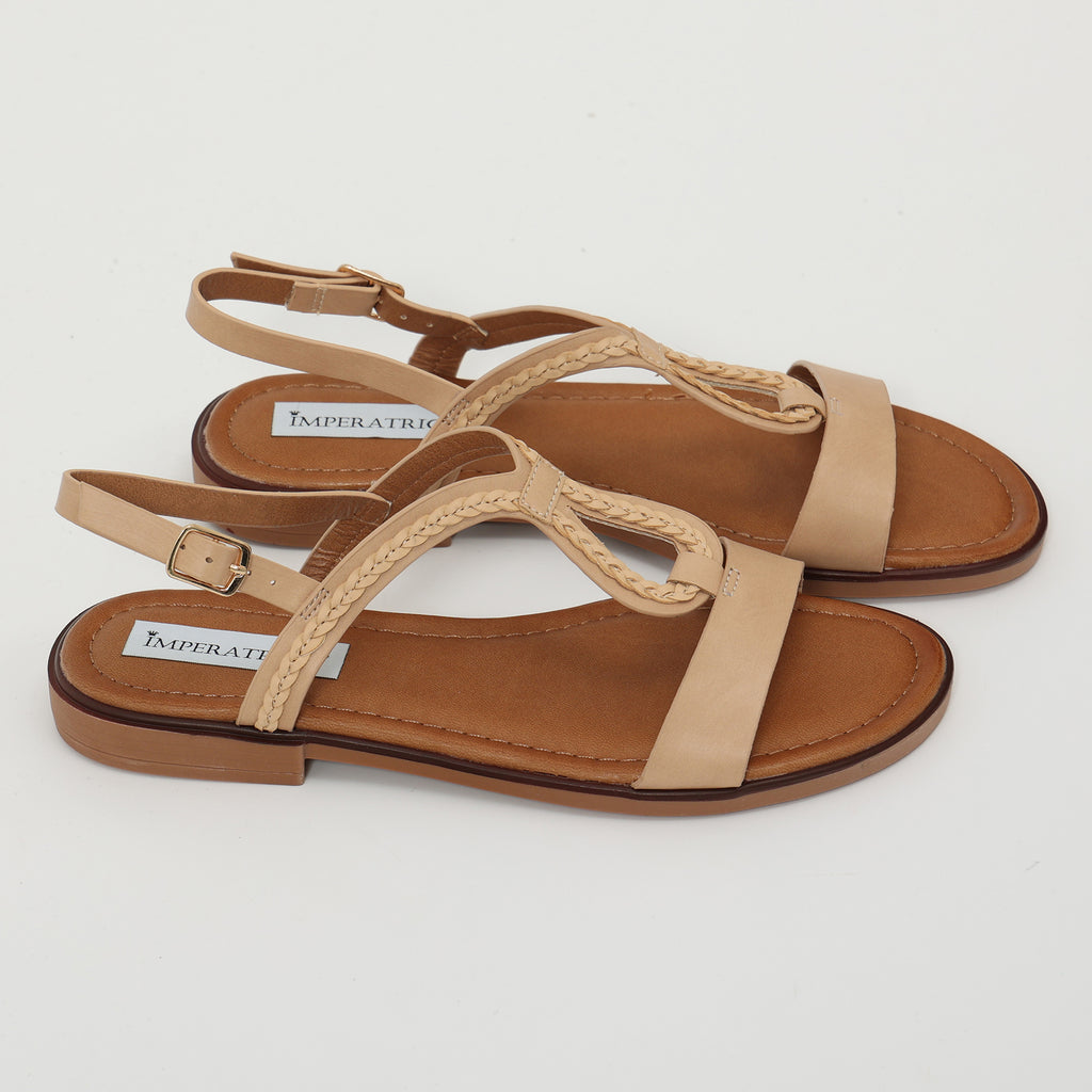 Sandali bassi in simil pelle con fasce intrecciate- Art.BK025