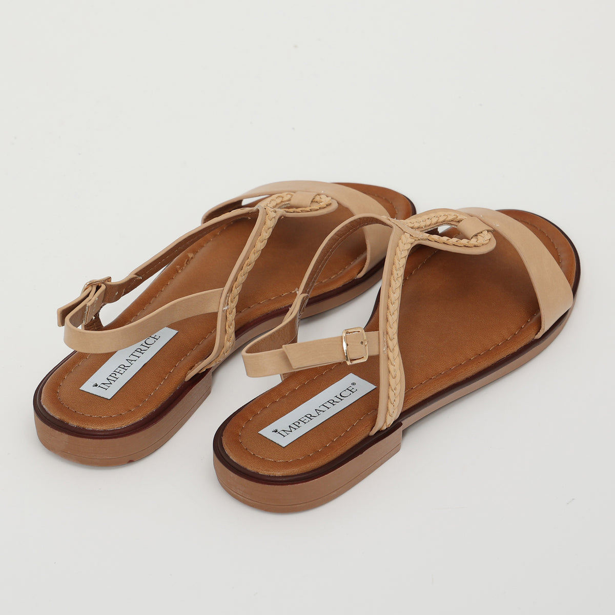 Sandali bassi in simil pelle con fasce intrecciate- Art.BK025