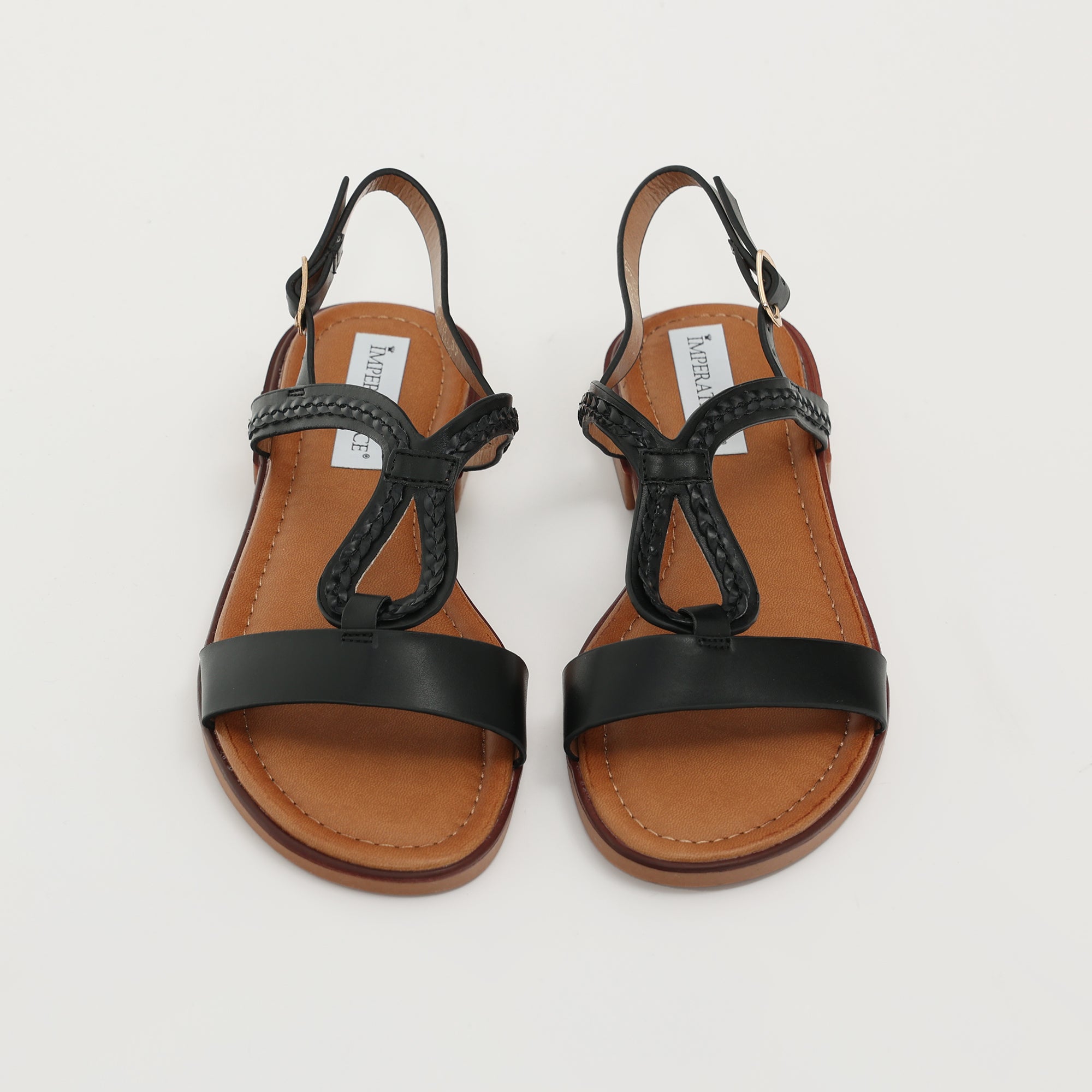 Sandali bassi in simil pelle con fasce intrecciate- Art.BK025