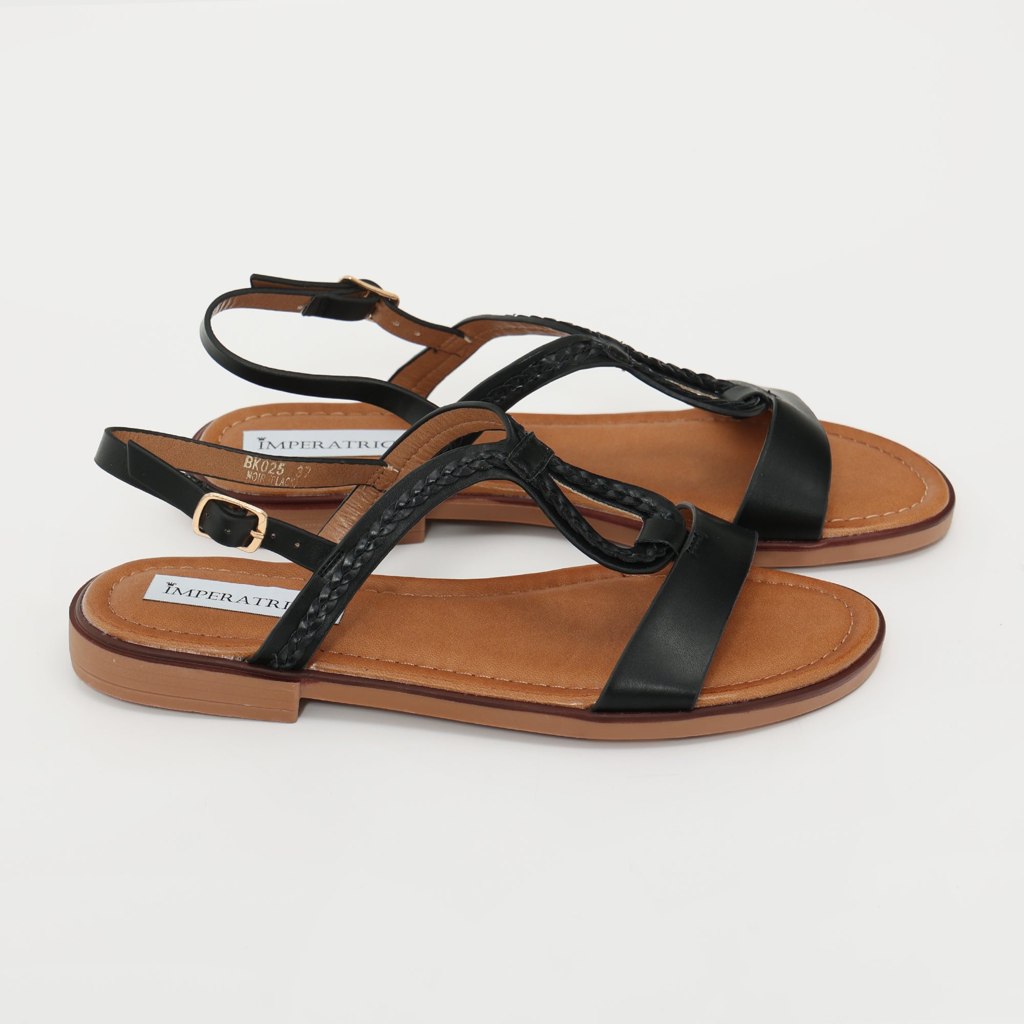 Sandali bassi in simil pelle con fasce intrecciate- Art.BK025