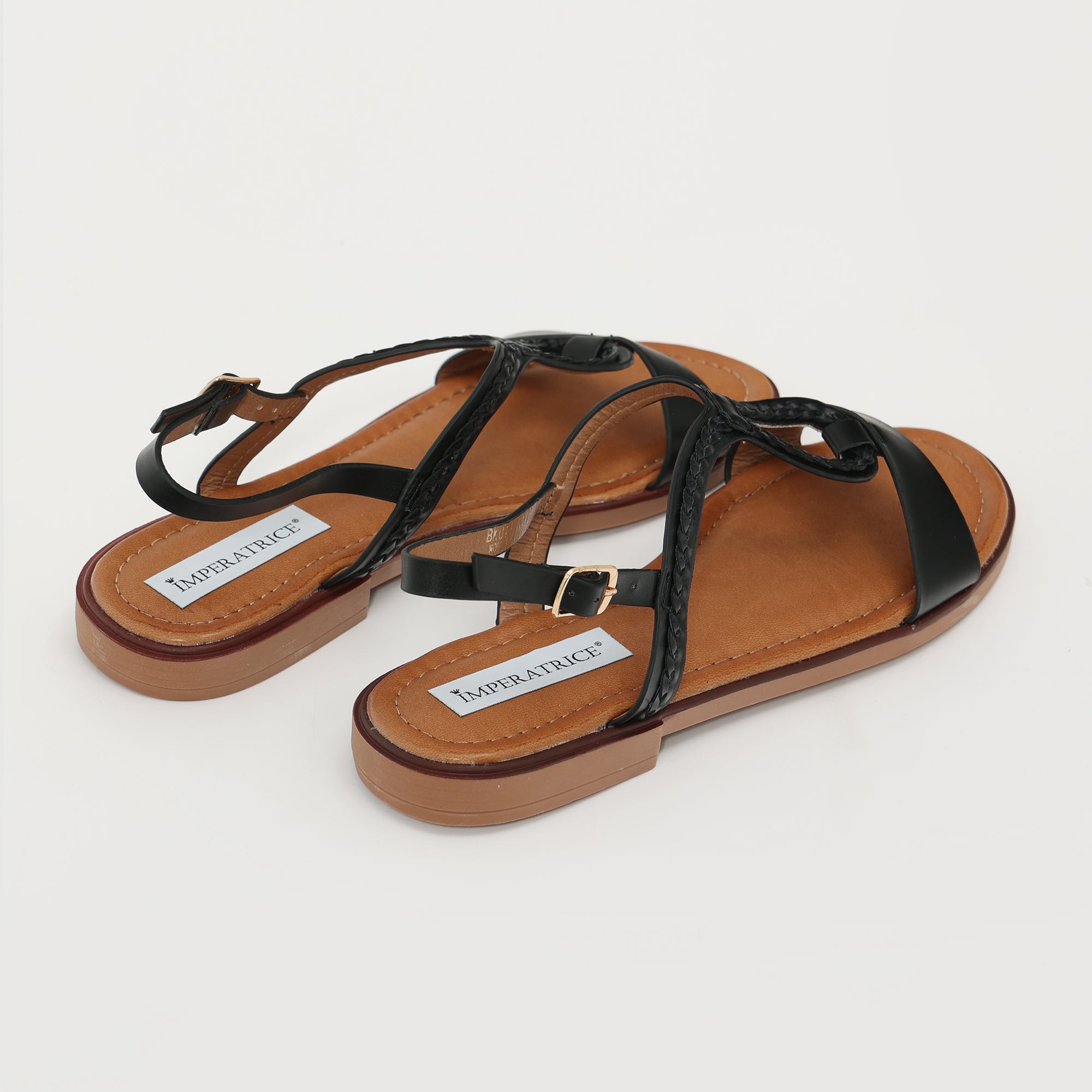 Sandali bassi in simil pelle con fasce intrecciate- Art.BK025