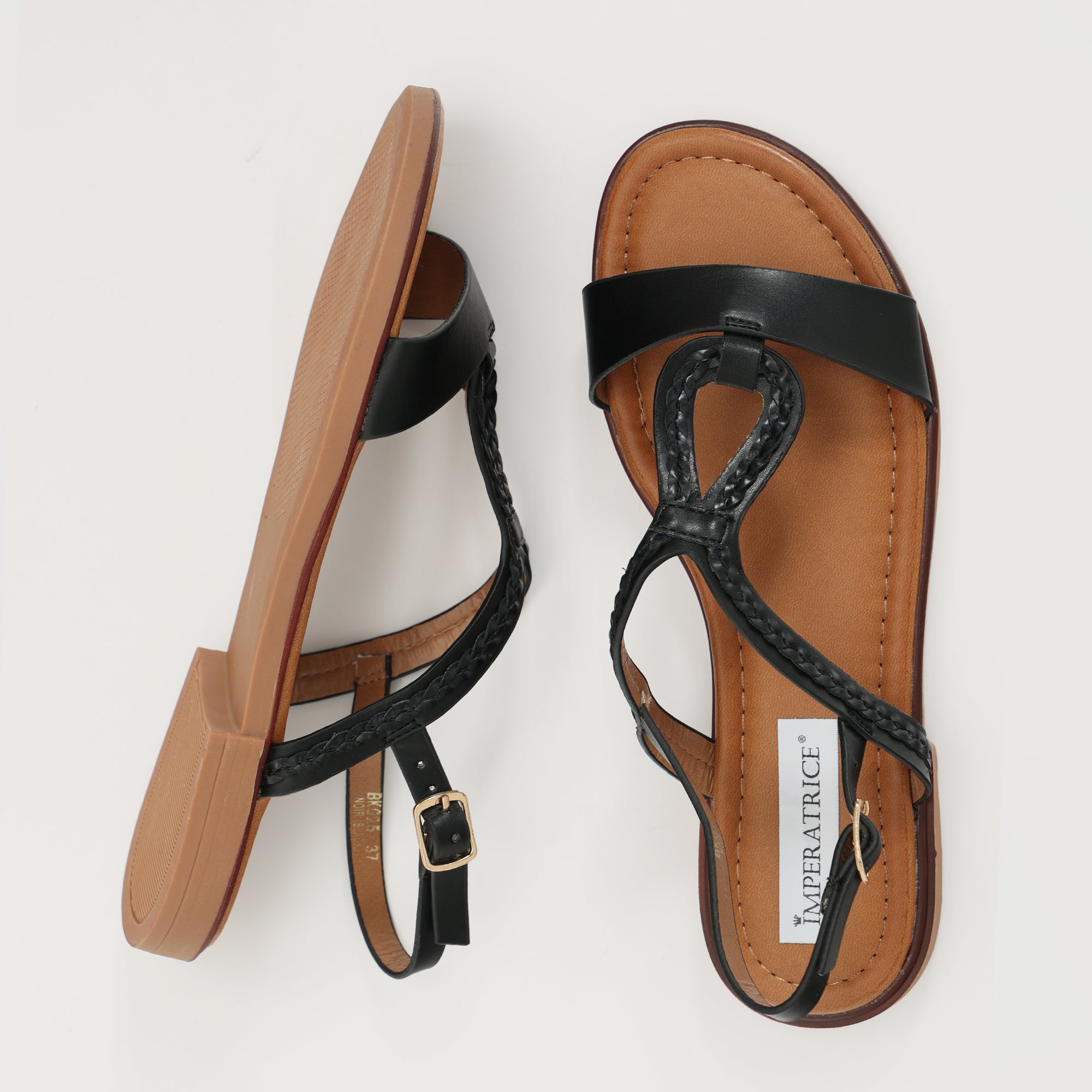 Sandali bassi in simil pelle con fasce intrecciate- Art.BK025