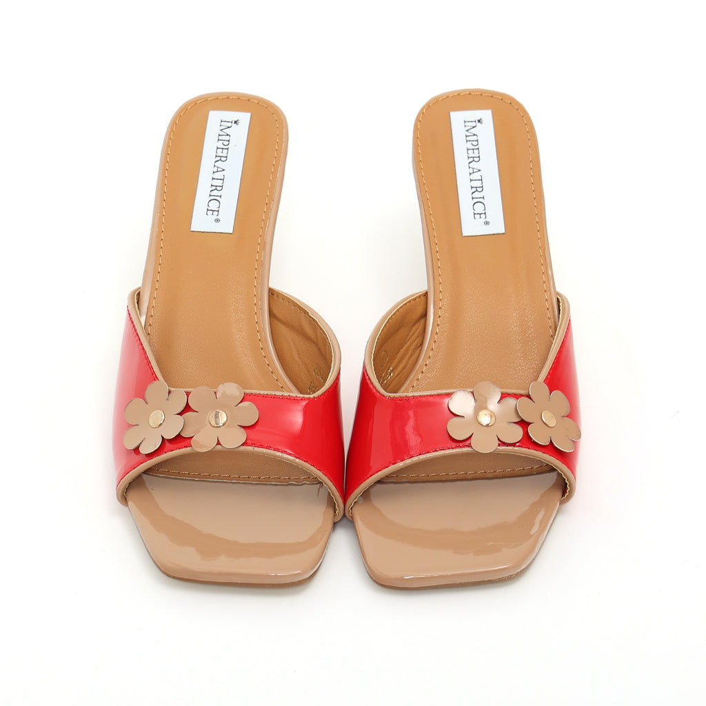 Sandali in simil pelle verniciata con tacco basso a spillo- Art.BK007