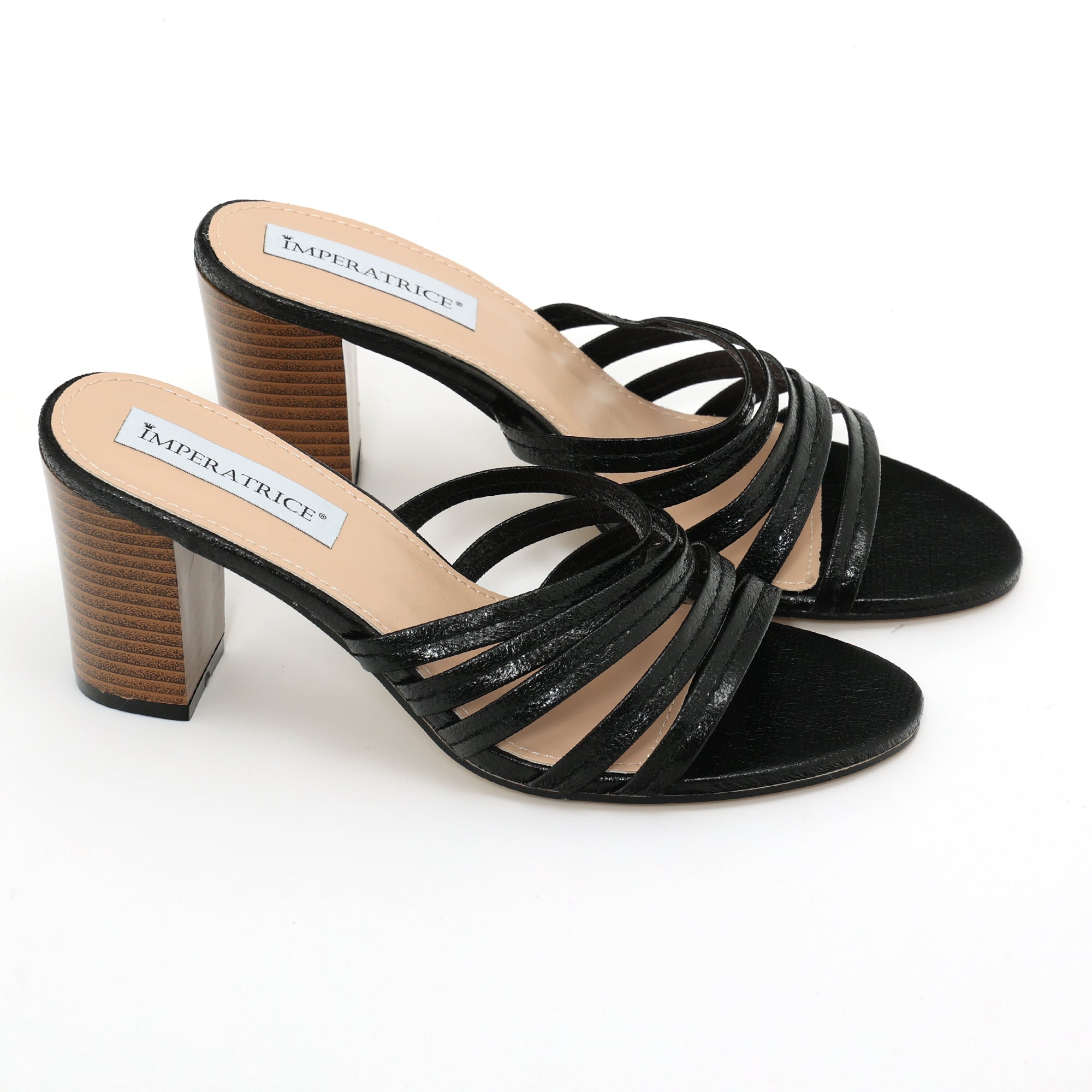 Sandali in simil pelle laminata con tacco comodo- Art.BK008