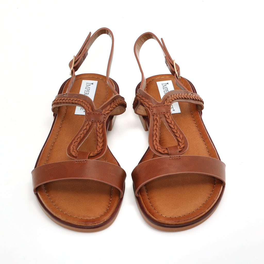 Sandali bassi in simil pelle con fasce intrecciate- Art.BK025