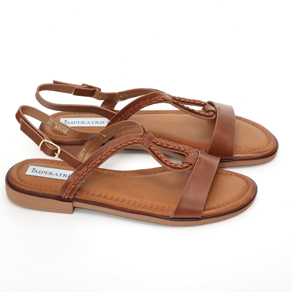 Sandali bassi in simil pelle con fasce intrecciate- Art.BK025