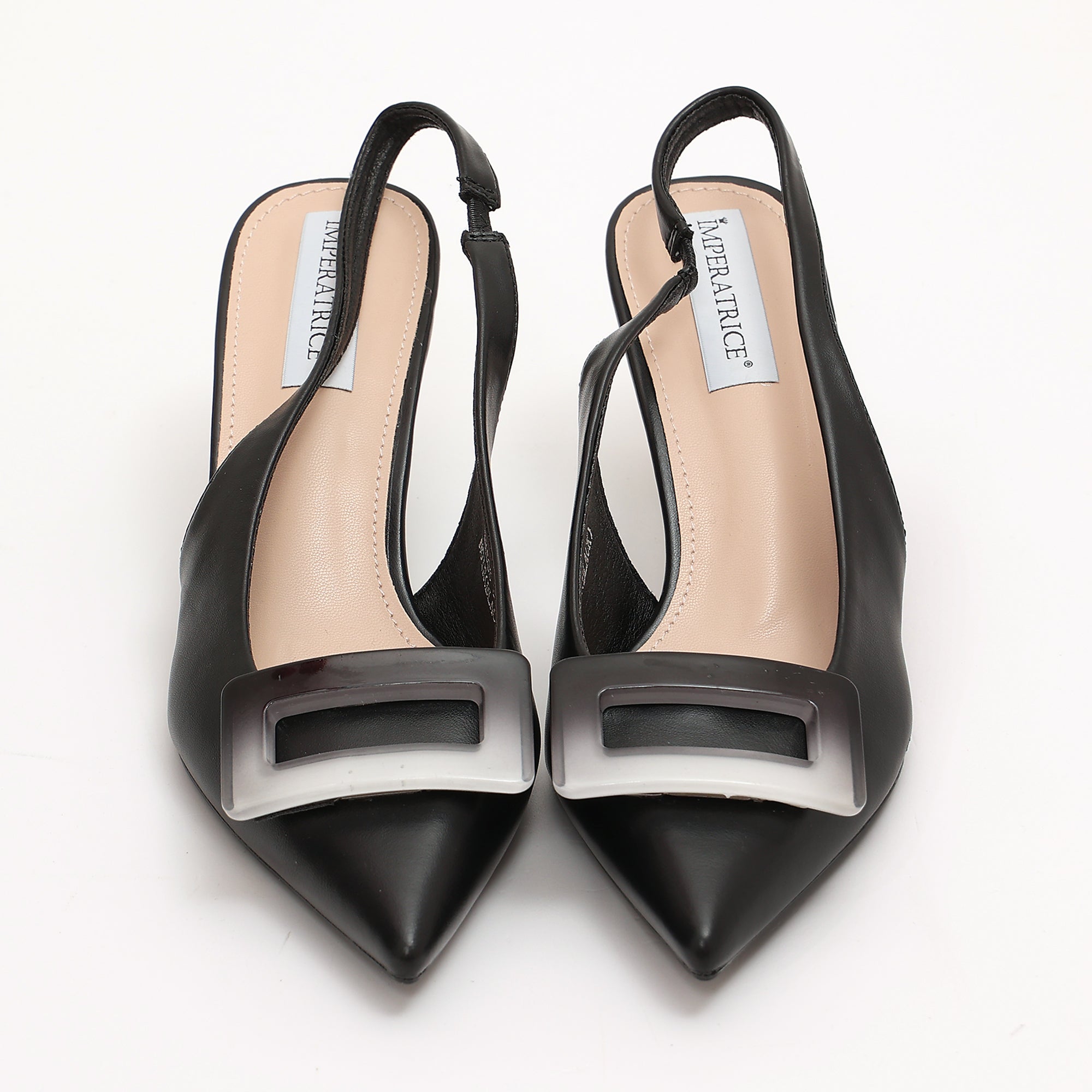 Dècolletè slingback in simil pelle con applicazione sulla punta- Art.BK535