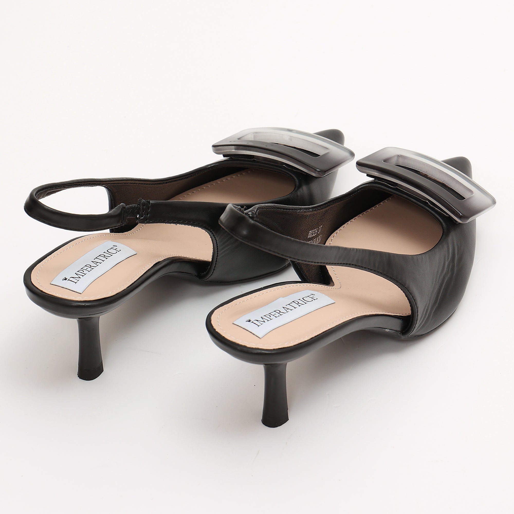 Dècolletè slingback in simil pelle con applicazione sulla punta- Art.BK535