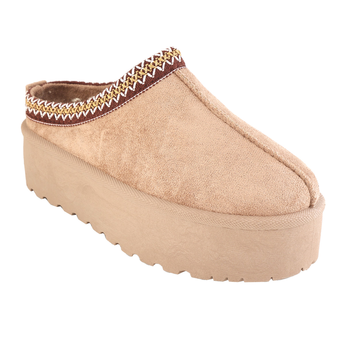 Ciabatte in simil camoscio imbottite con platform- Art.A1002