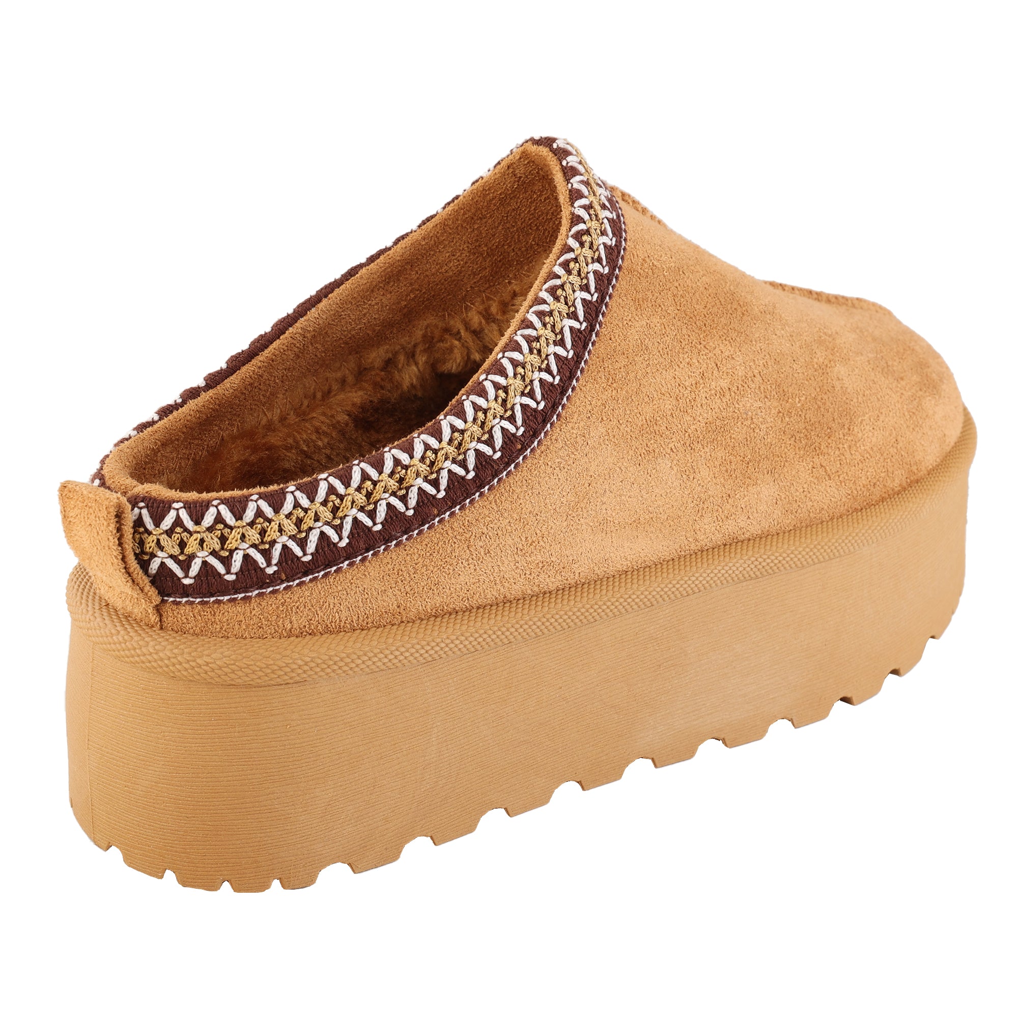 Ciabatte in simil camoscio imbottite con platform- Art.A1002